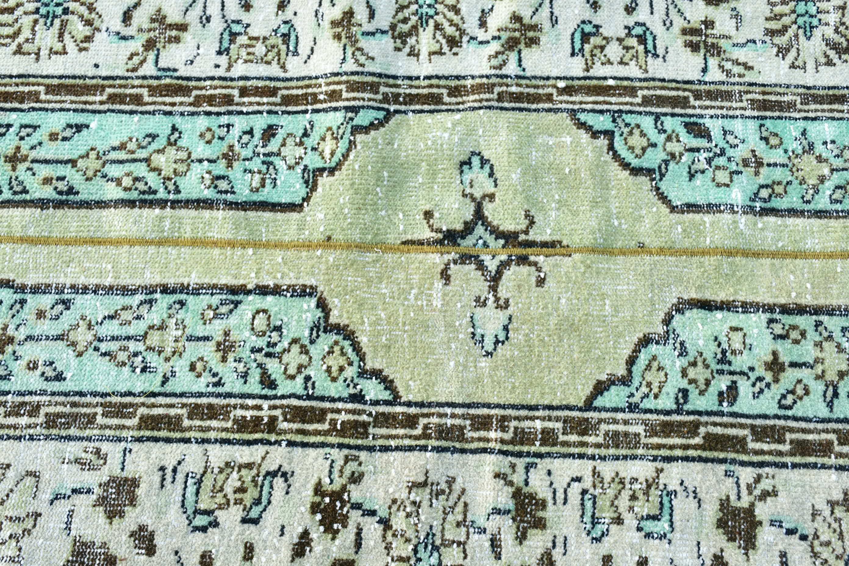 Sevimli Halı, Koşucu Halıları, Vintage Halı, Fas Halısı, 2,9x7,4 ft Runner Halısı, Yün Halıları, Türk Halıları, Koridor Halısı, Yeşil Fas Halısı