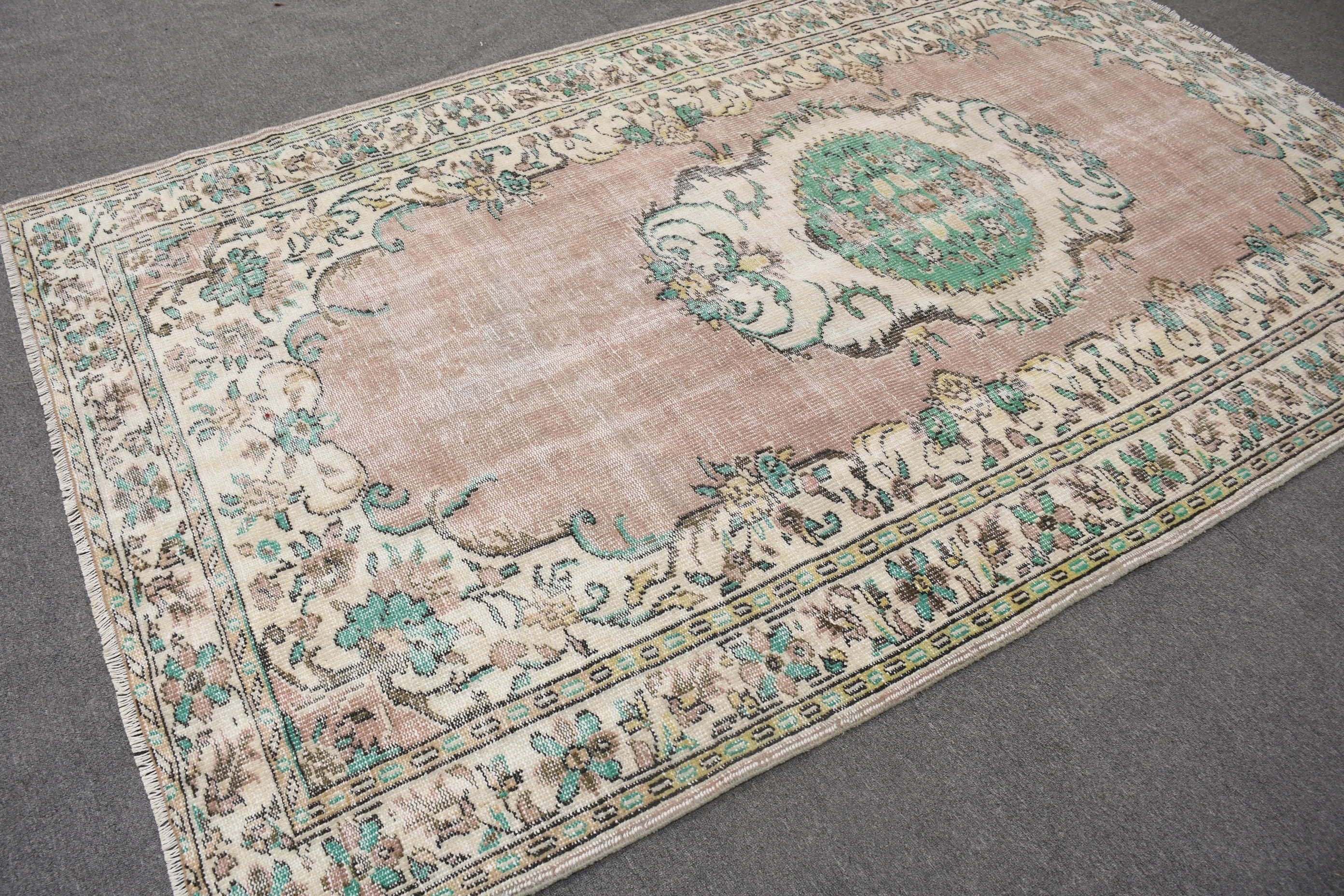 5.7x9.4 ft Large Rug, Kitchen Rug, Bedroom Rugs, Wool Rug, Large Wool Rug Rugs, Vintage Rug, Living Room Rugs, Beige Cool Rug, Turkish Rugs