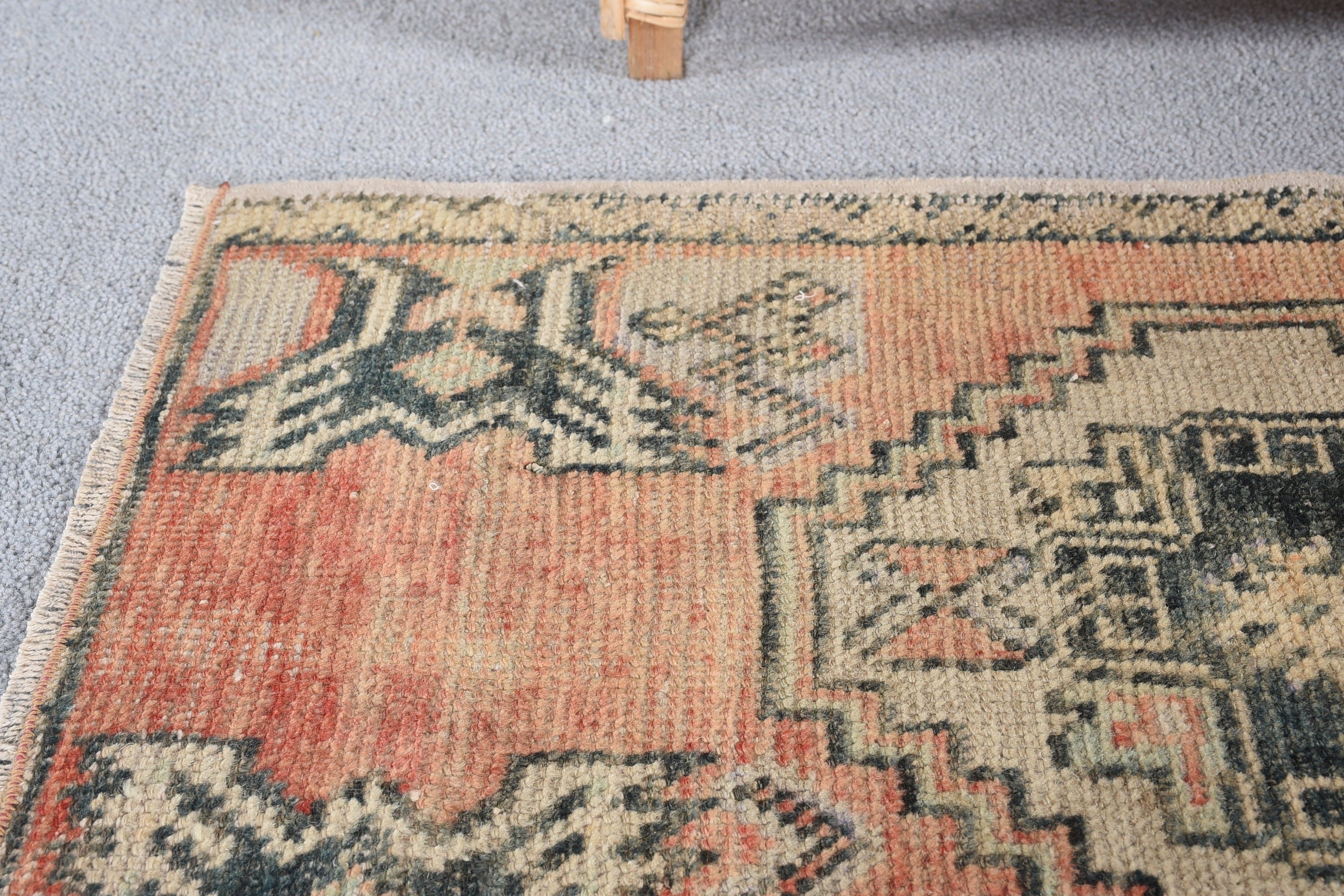 Turkish Rug, Vintage Rugs, Floor Rug, Rugs for Bedroom, Entry Rug, Brown  1.6x2.6 ft Small Rugs, Nursery Rug, Wool Rugs