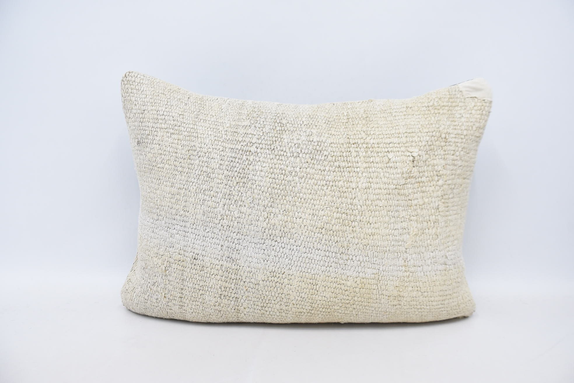 Home Decor Pillow, Turkish Corner Pillow Sham, 20"x28" Beige Pillow, Interior Designer Pillow, Vintage Kilim Throw Pillow