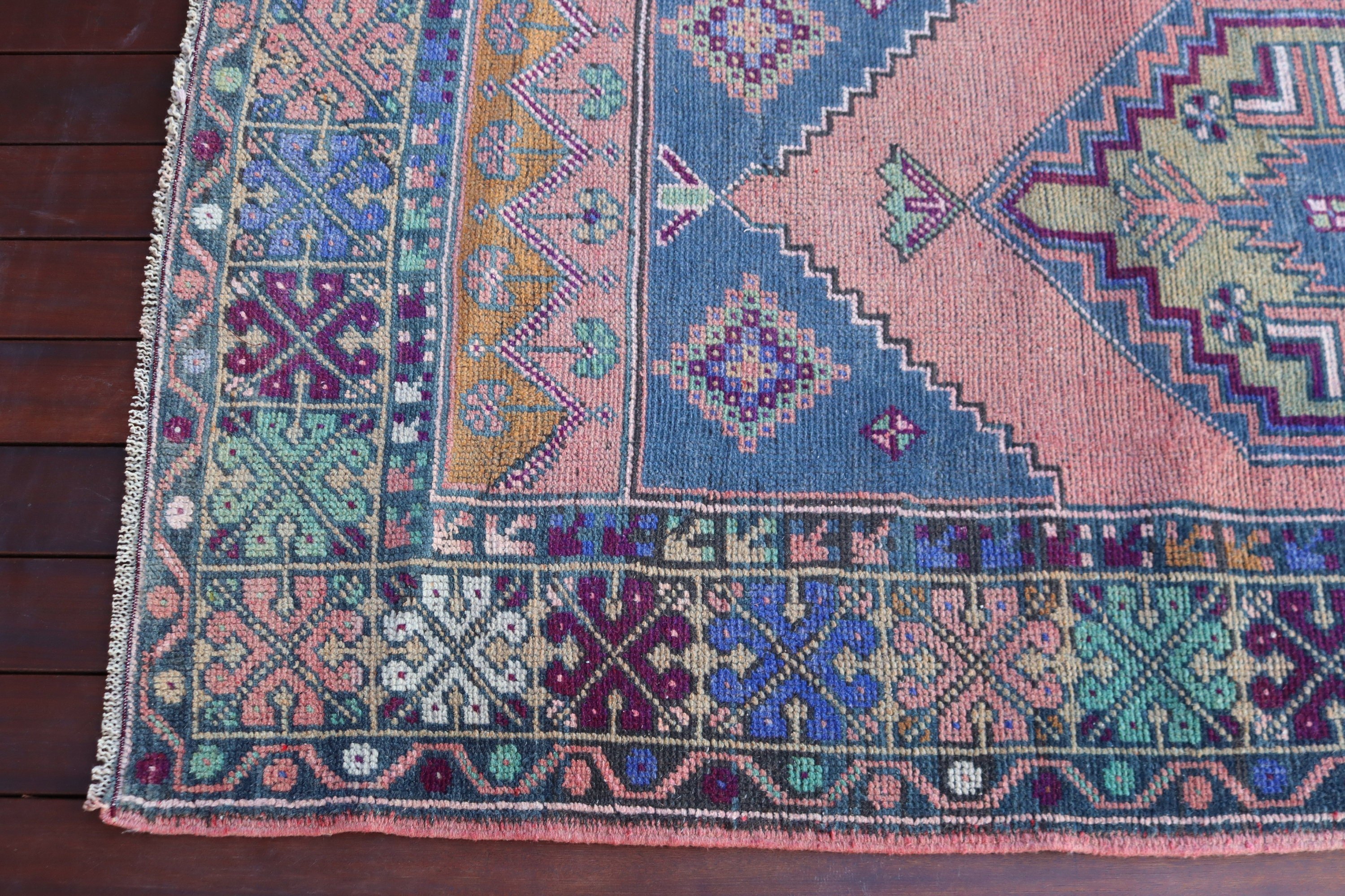 3.4x5.7 ft Accent Halı, Vintage Accent Halılar, Kırmızı Oushak Halı, Türk Halısı, Modern Halılar, Dekoratif Halılar, Vintage Halı, Geometrik Halı