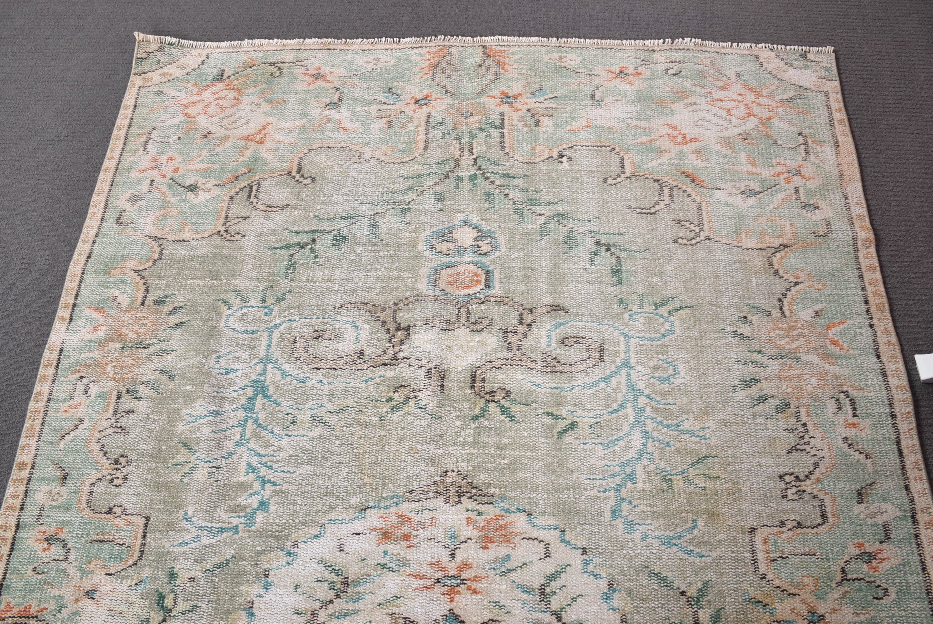 Yeşil Boho Halı, Oturma Odası Halısı, Vintage Halılar, Organik Halı, Yer Halıları, Türk Halısı, 4.7x7.6 ft Alan Halıları, El Dokuma Halılar, Modern Halılar