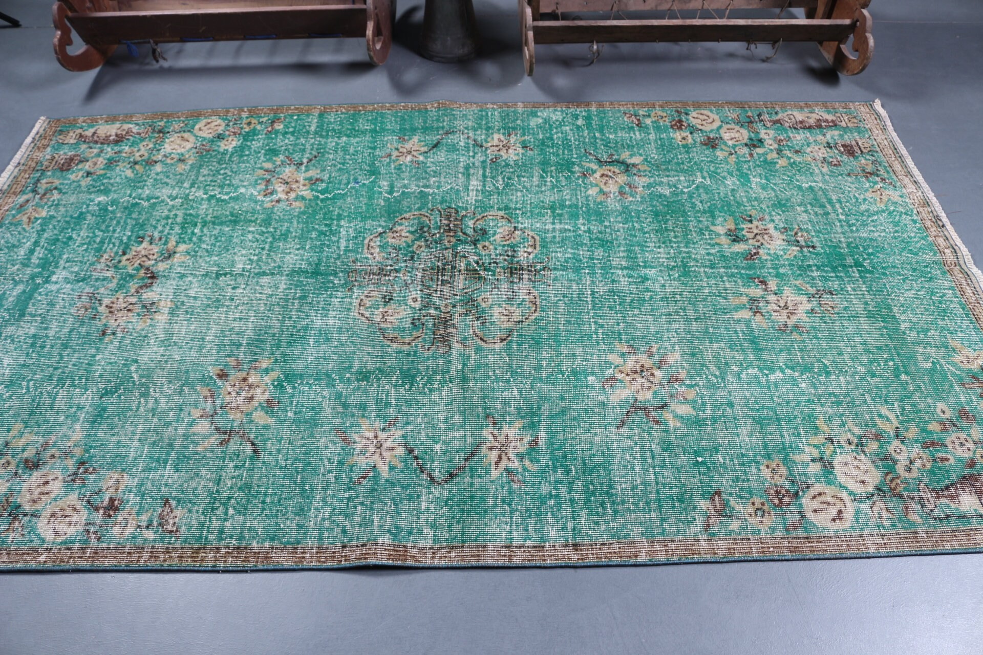 Rugs for Bedroom, Home Decor Rugs, Green Home Decor Rug, Dining Room Rugs, Vintage Rug, Art Rug, Floor Rug, 4.7x8 ft Area Rug, Turkish Rugs