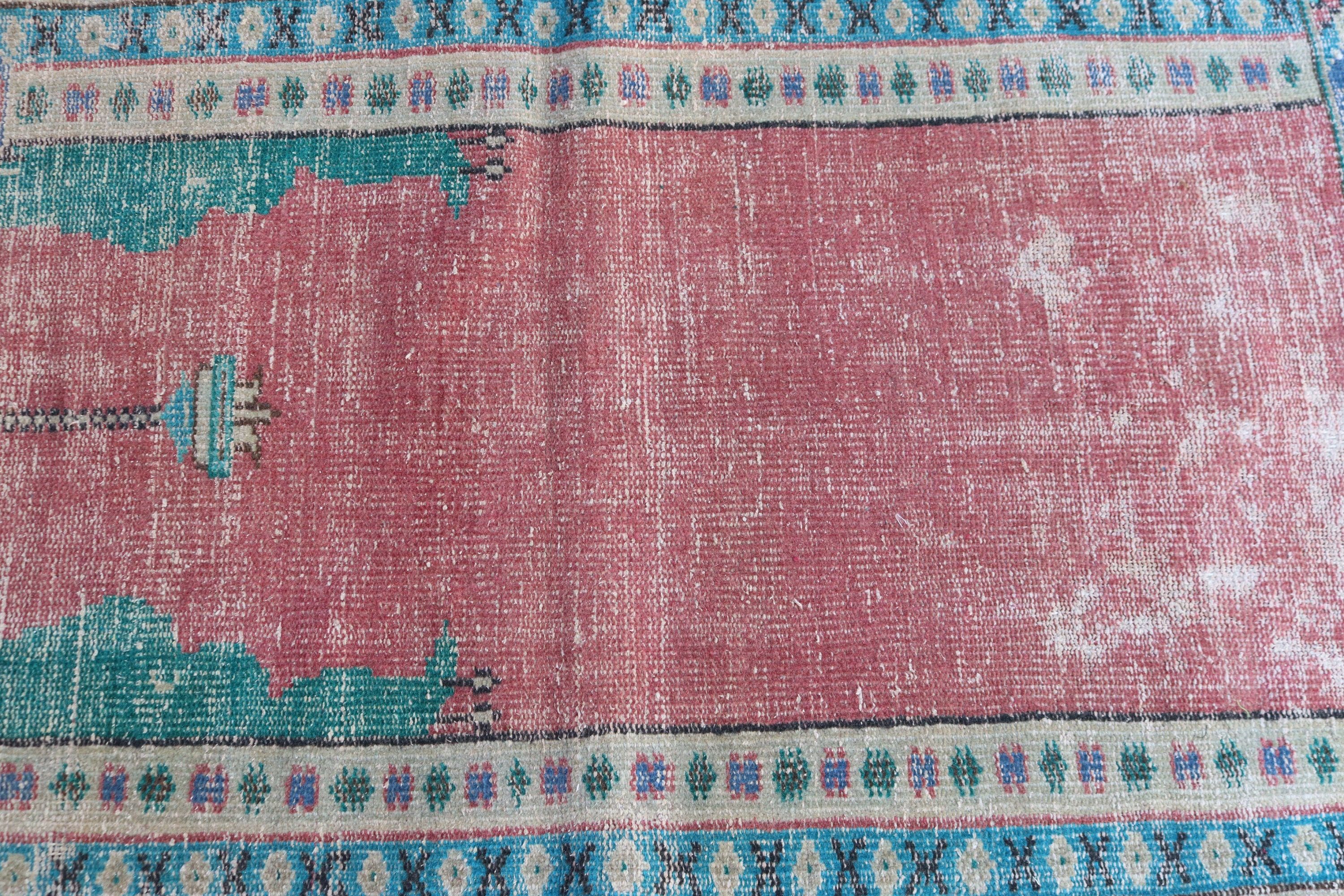 Kırmızı Soğuk Halı, Küçük Boho Halılar, Etnik Halılar, Türk Halısı, Nötr Halılar, Vintage Halılar, Yatak Odası Halısı, El Dokuma Halı, 2,5x4,9 ft Küçük Halılar