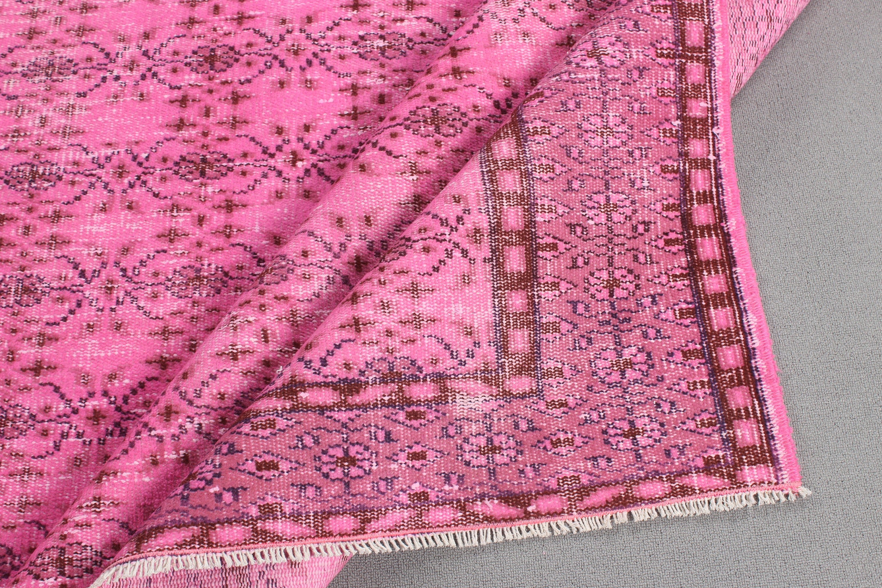 Vintage Halı, Yatak Odası Halısı, Türk Halısı, Pembe Antika Halılar, El Dokuma Halı, Büyük Boho Halıları, Büyük Oushak Halıları, 5,9x8,4 ft Büyük Halı