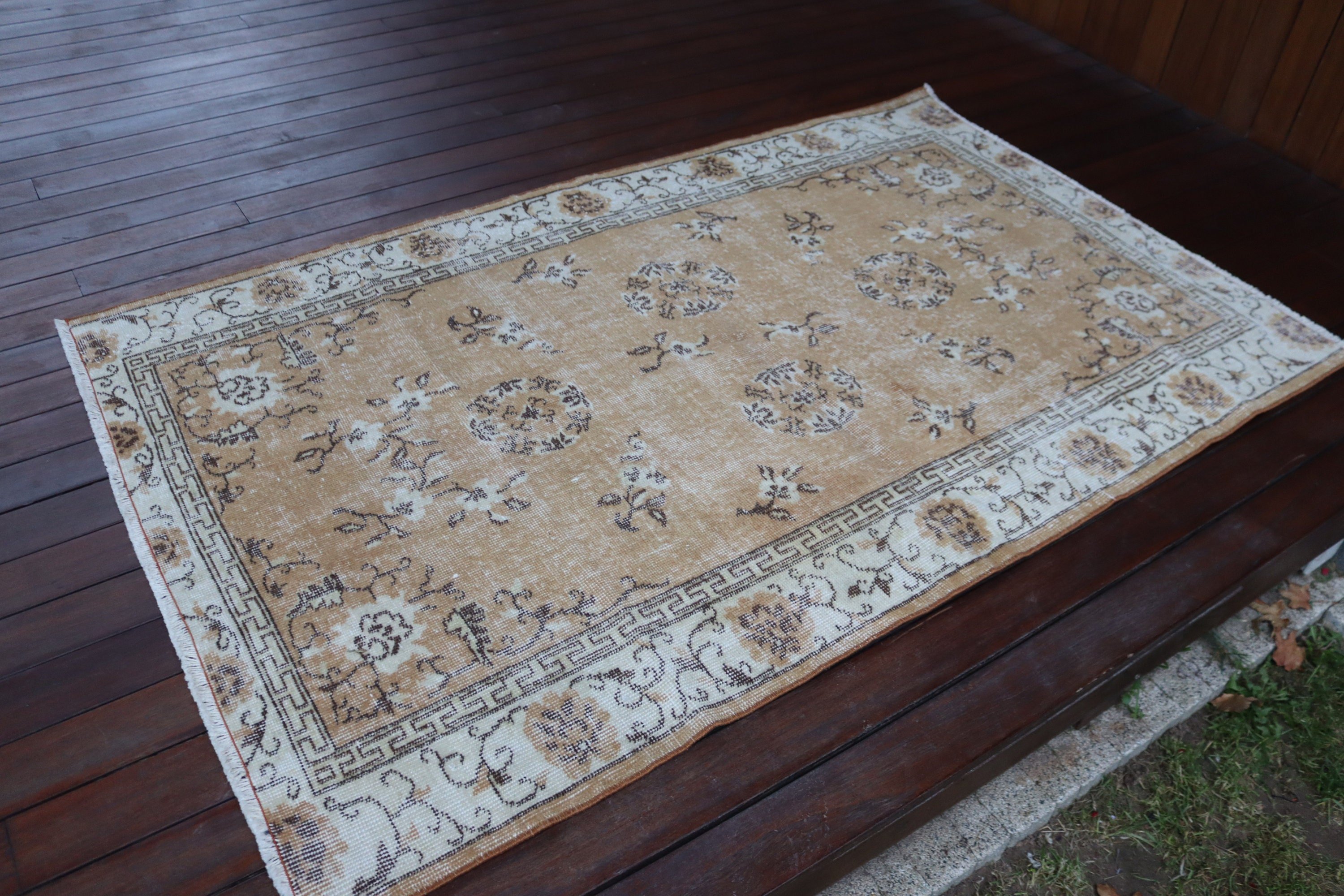 Handwoven Rugs, Orange Moroccan Rug, Vintage Rug, 3.8x6.2 ft Accent Rug, Boho Rugs, Turkish Rugs, Kitchen Rug, Nursery Rugs, Handmade Rugs