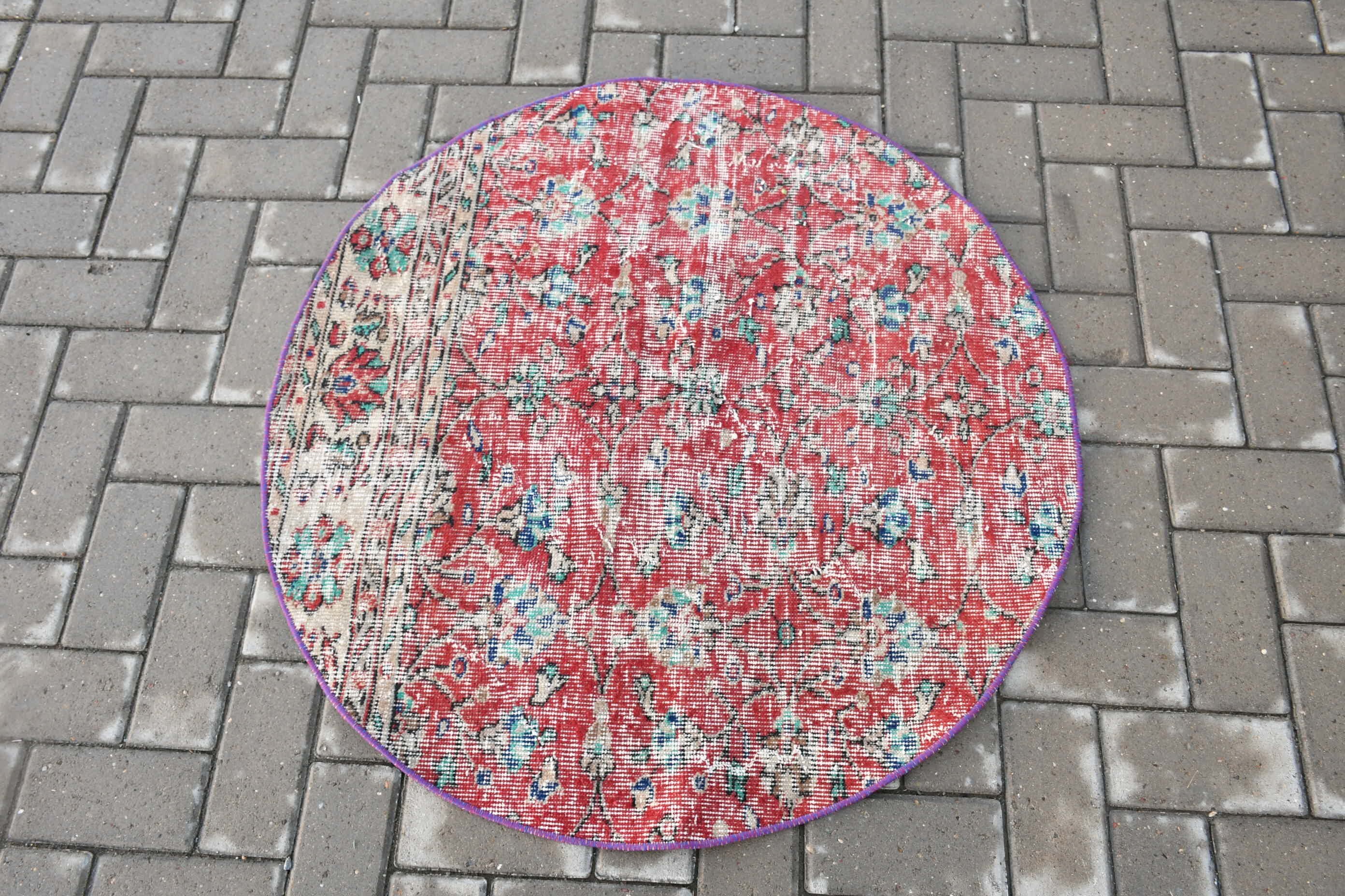 Kırmızı Yün Halılar, Yatak Odası Halıları, 3,2x3,2 ft Küçük Halılar, Vintage Halılar, Oryantal Halı, Mutfak Halıları, Çocuk Halıları, Antika Halı, Türk Halısı