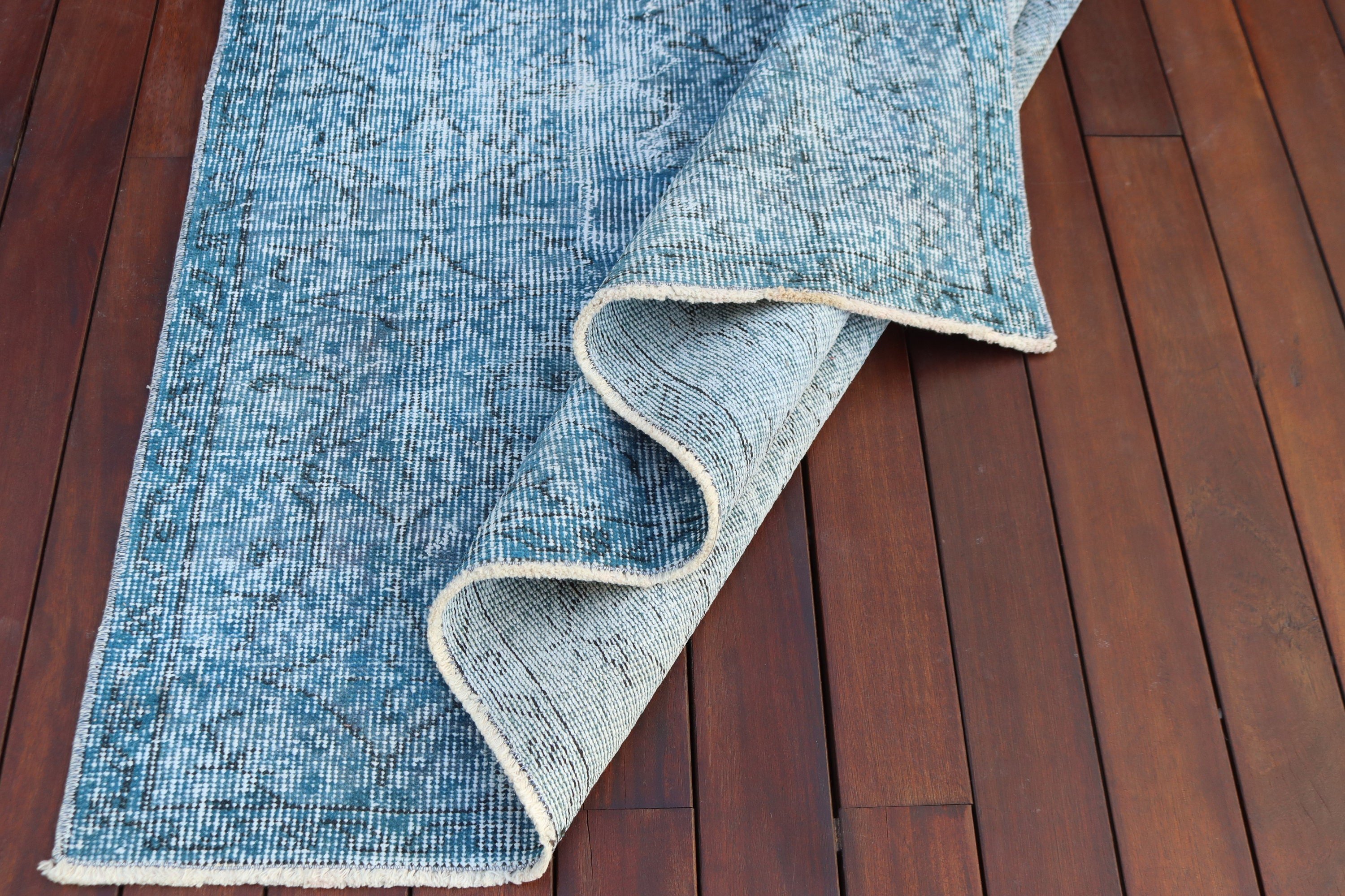 Handwoven Rug, Blue Modern Rugs, Turkish Rug, Home Decor Rugs, Dining Room Rugs, Vintage Area Rugs, 4.7x8.3 ft Area Rugs, Vintage Rug