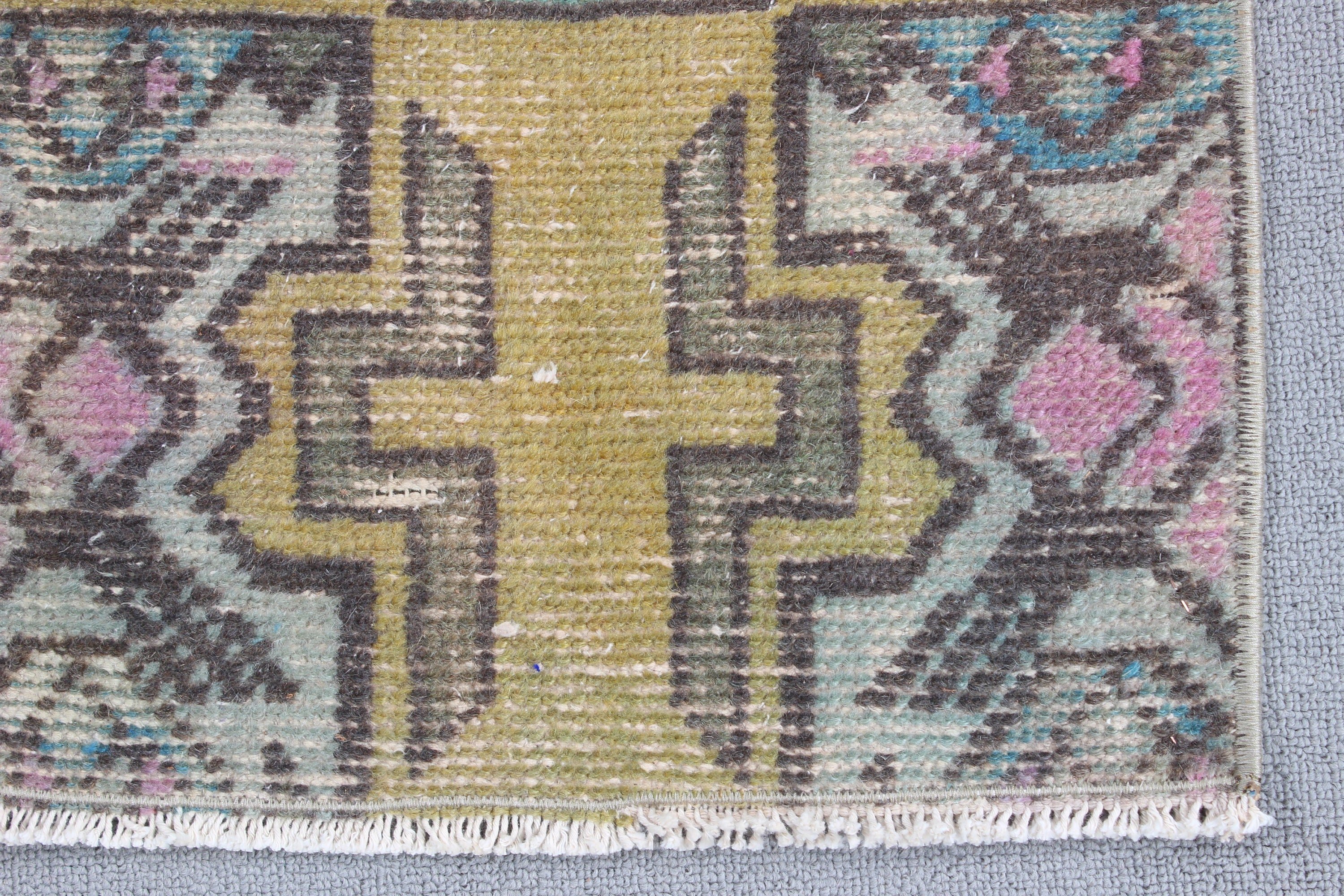 Rugs for Entry, Neutral Rugs, 1.3x2.8 ft Small Rug, Small Area Rug, Bath Rug, Vintage Rug, Flatweave Rugs, Bronze Cool Rug, Turkish Rug