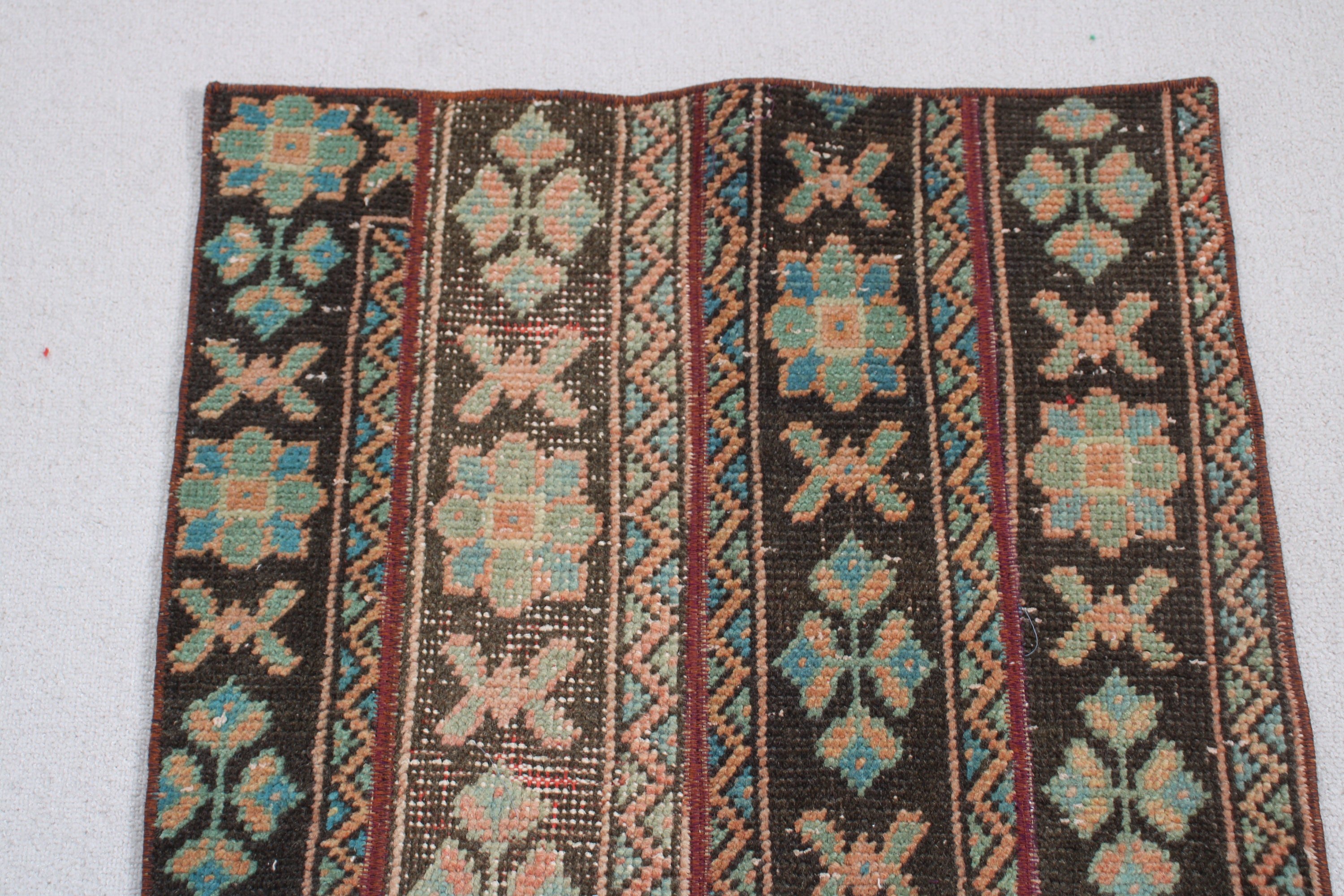 2.2x5 ft Small Rug, Black Flatweave Rugs, Door Mat Rugs, Home Decor Rug, Ethnic Rug, Turkish Rugs, Vintage Rugs, Nursery Rug, Neutral Rugs