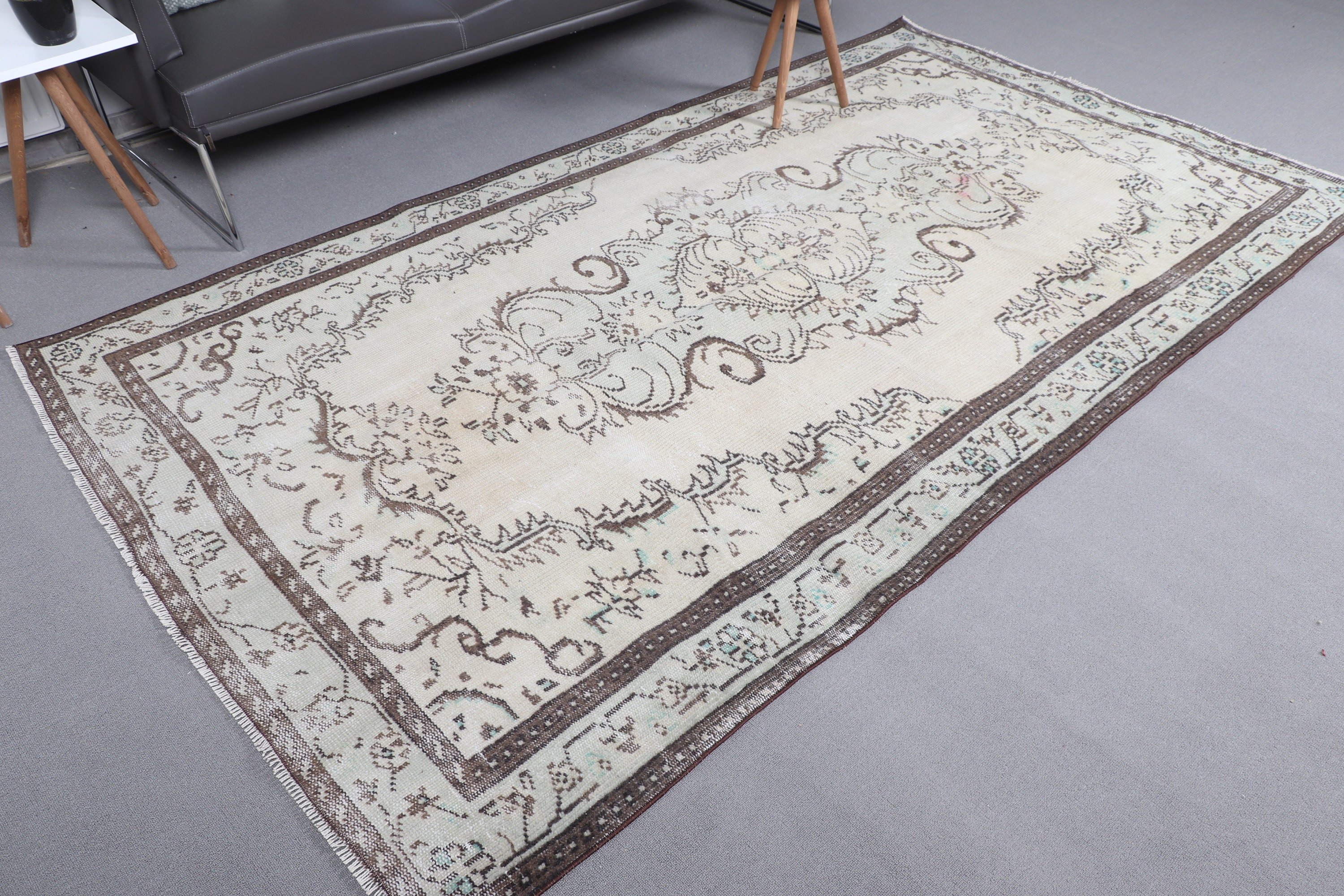 Vintage Rugs, Dining Room Rugs, Salon Rug, Antique Rug, 5.2x9 ft Large Rug, Cool Rugs, Rugs for Salon, Turkish Rugs, Beige Home Decor Rug