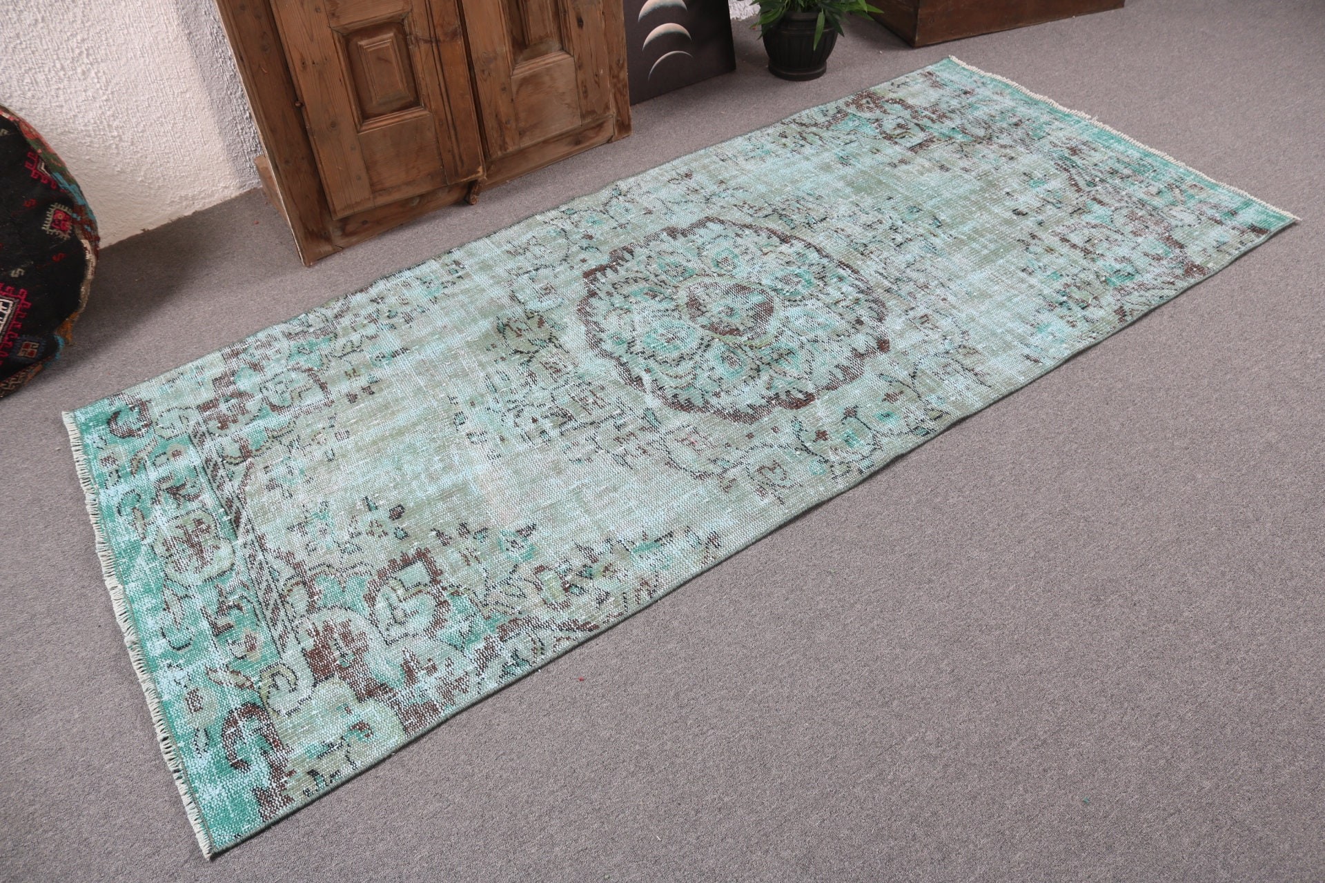 3.4x7.8 ft Area Rug, Aesthetic Rug, Modern Rugs, Green Neutral Rugs, Vintage Rugs, Turkish Rugs, Living Room Rug, Boho Area Rug, Boho Rugs