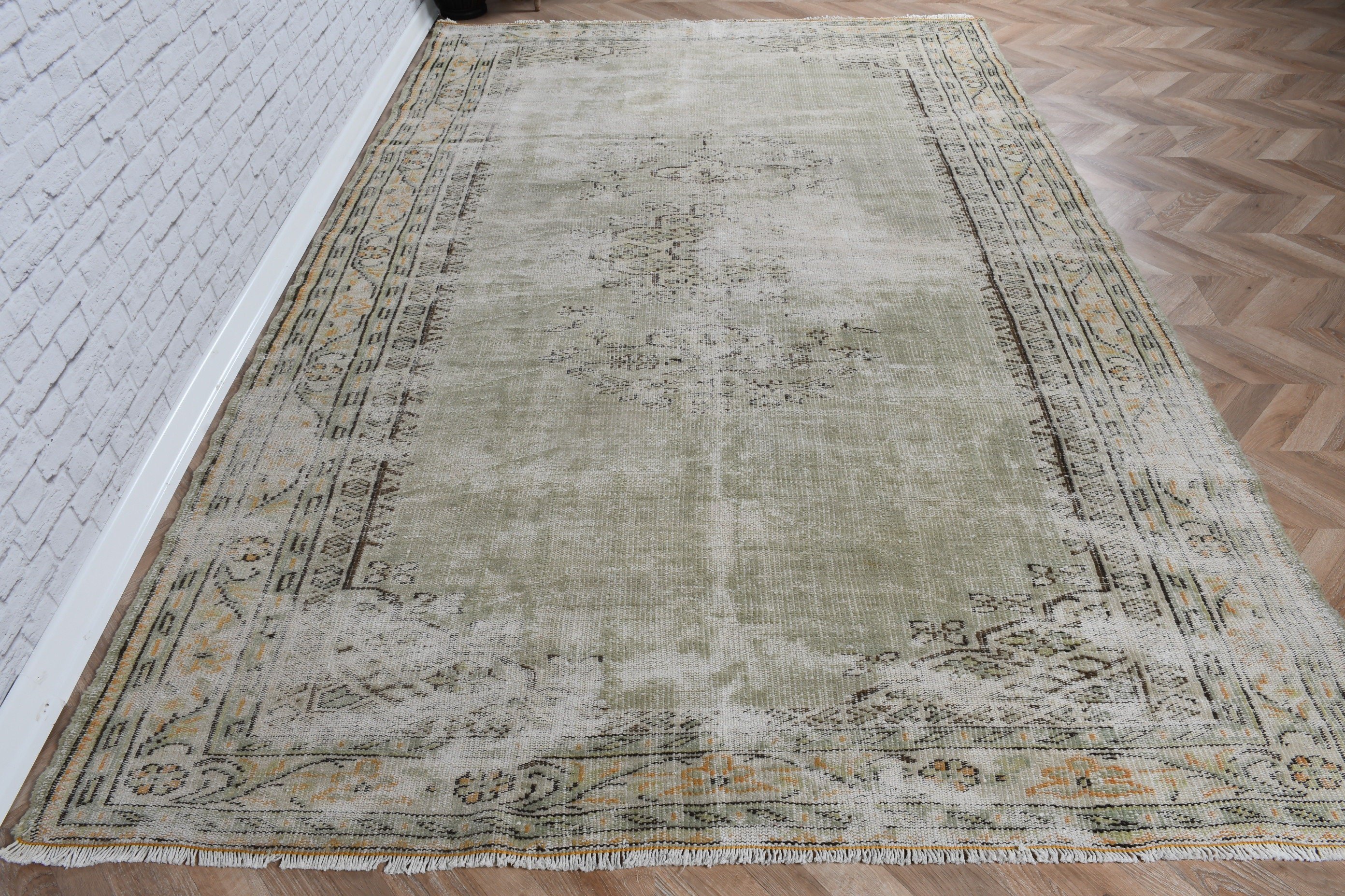 Turkish Rug, 6.1x9.4 ft Large Rug, Beige Modern Rugs, Moroccan Rug, Boho Rugs, Exotic Rug, Dining Room Rug, Large Oushak Rug, Vintage Rug