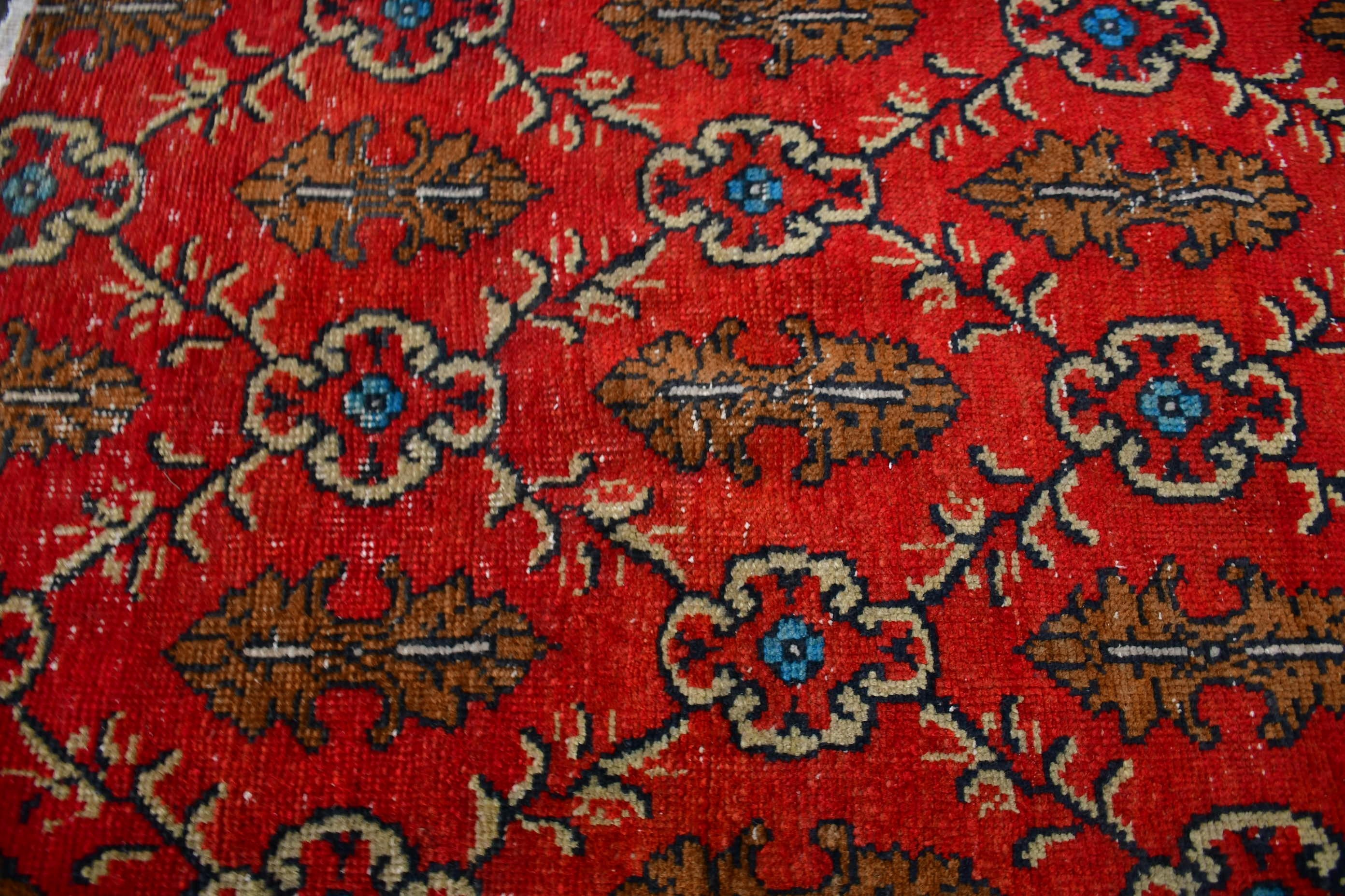 2.7x3.6 ft Small Rug, Red Oriental Rugs, Oriental Rug, Nursery Rugs, Vintage Rug, Entry Rug, Turkish Rugs, Rugs for Door Mat