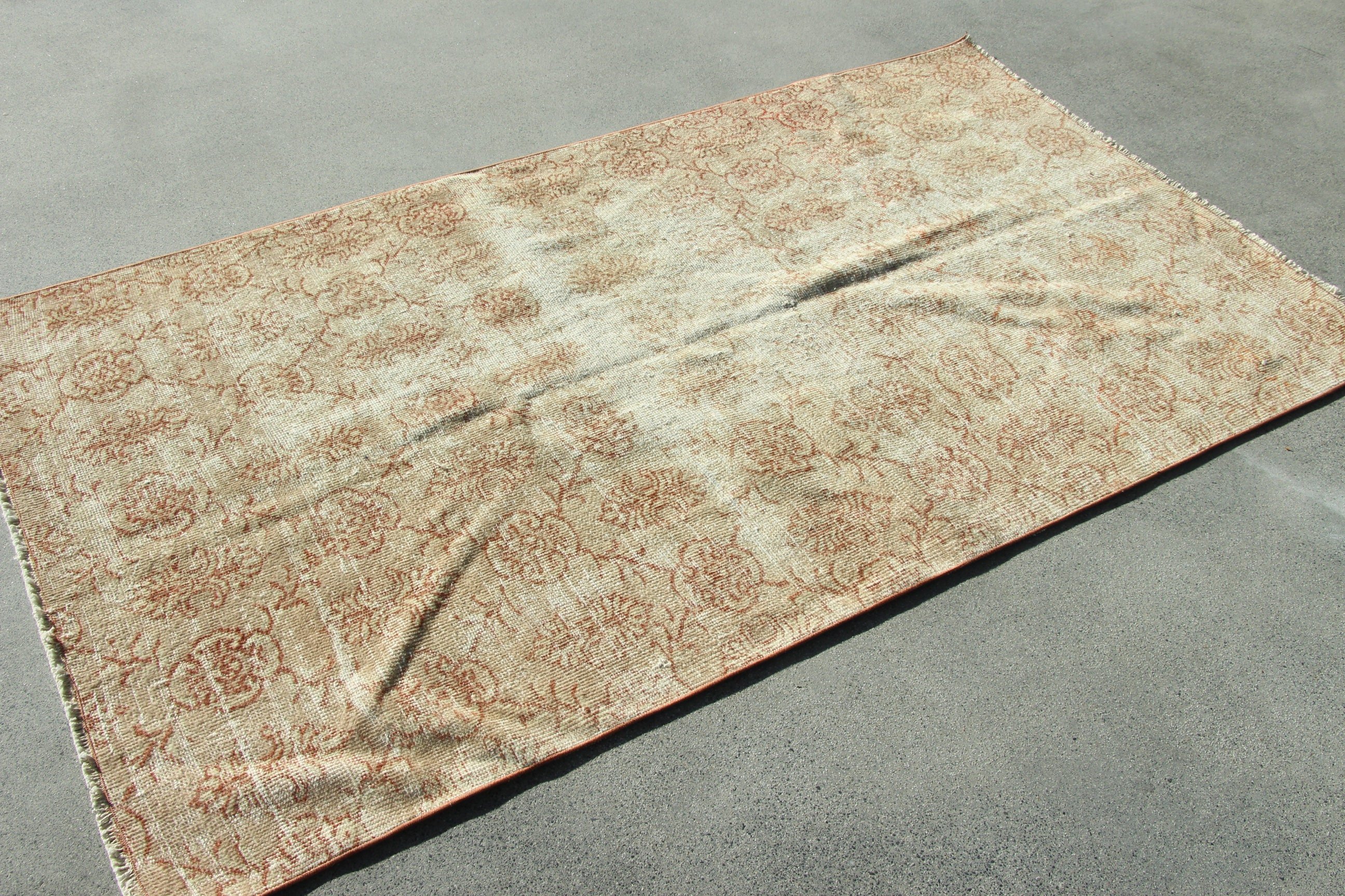 Floor Rugs, Vintage Rug, Brown Antique Rugs, Vintage Accent Rugs, Modern Rugs, 3.7x6.4 ft Accent Rugs, Entry Rug, Turkish Rug, Luxury Rugs