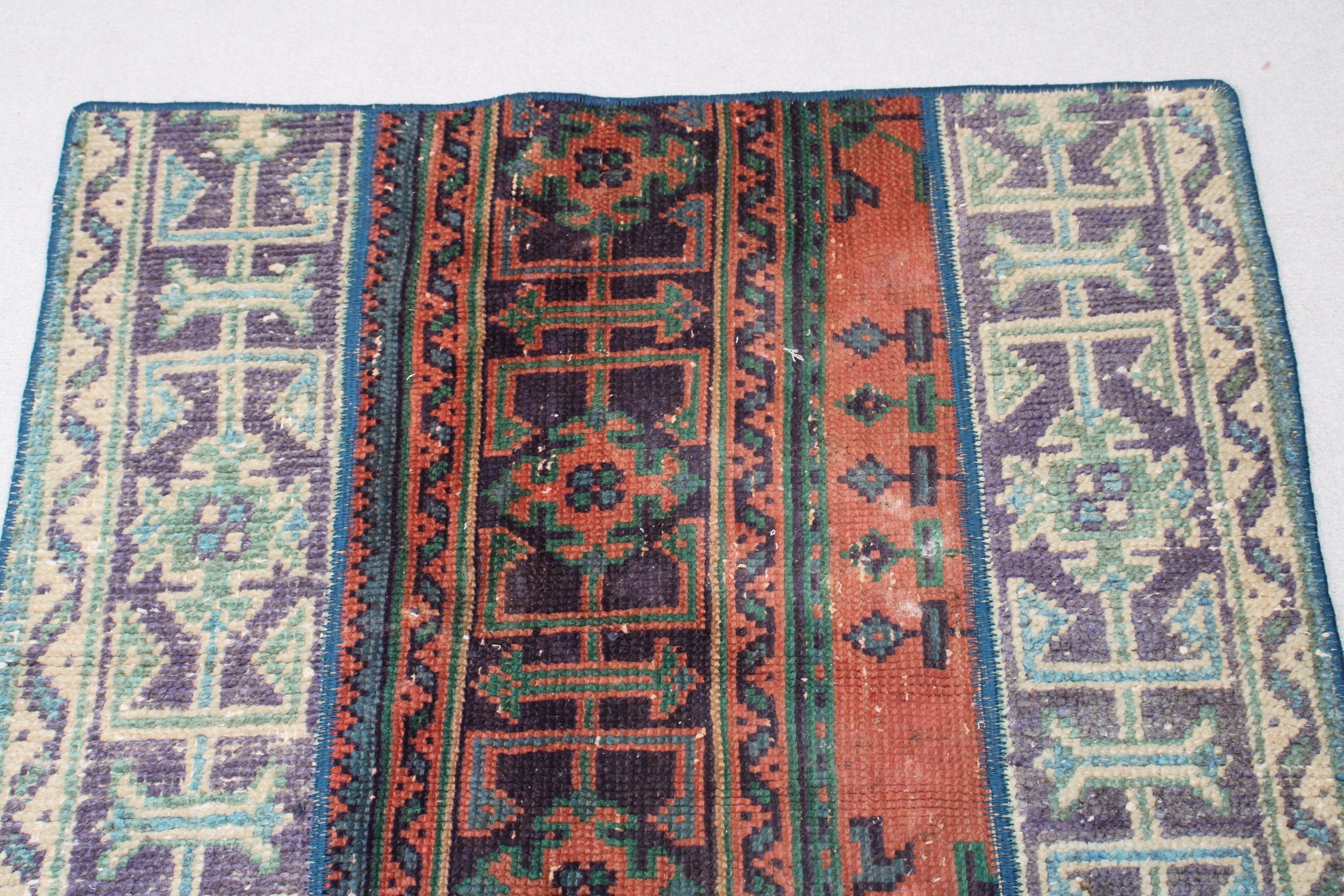 Geometrik Halılar, 2.7x3.1 ft Küçük Halı, Turuncu Düz Dokuma Halı, Banyo Halıları, Vintage Halılar, Türk Halıları, Duvara Asılı Halı, Yer Halısı