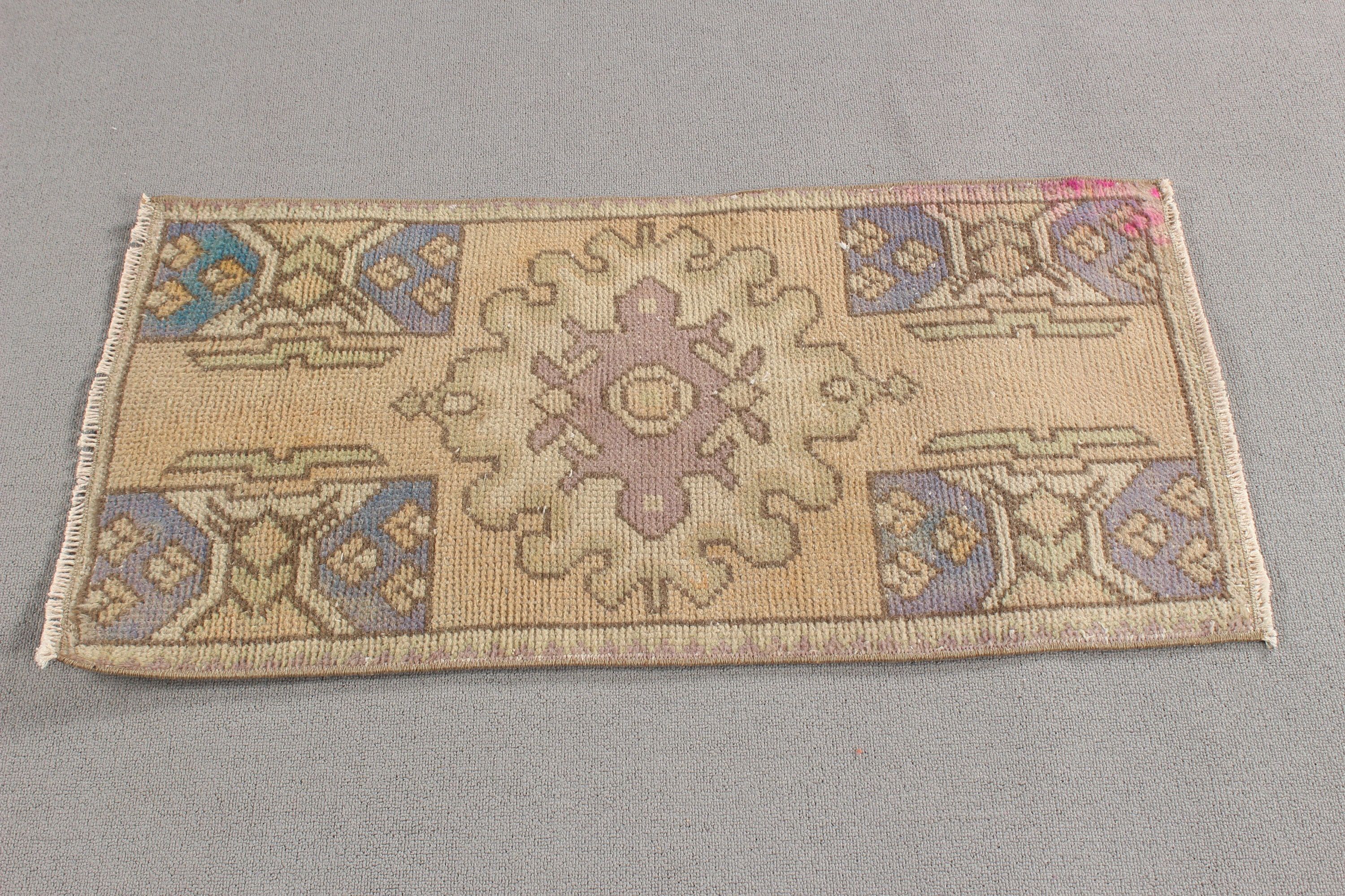 Bohem Halılar, Türk Halısı, Oryantal Halı, Vintage Halılar, Küçük Alan Halıları, Banyo Halıları, Havalı Halılar, 1.5x3 ft Küçük Halı, Sarı El Dokuma Halı