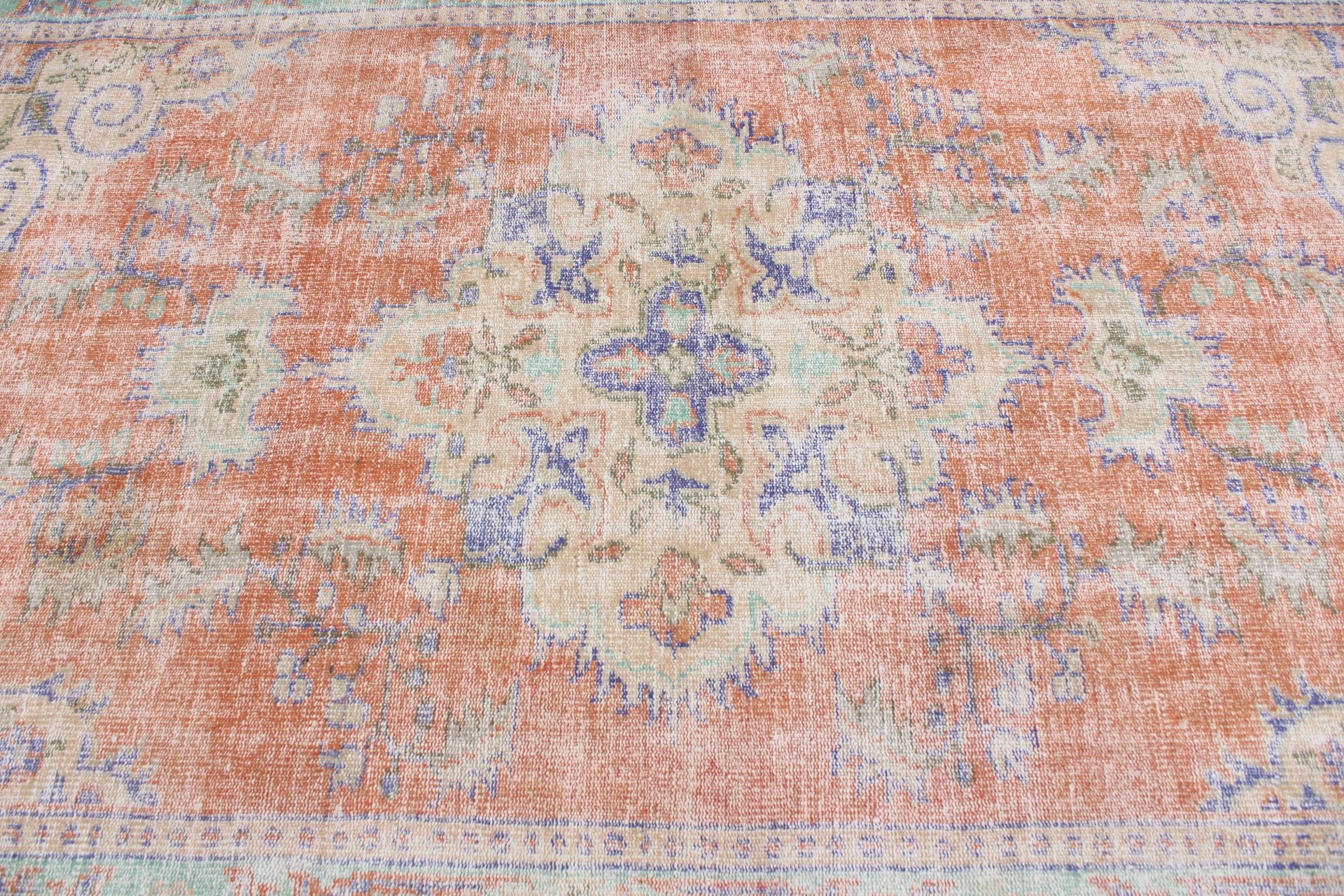 Dining Room Rugs, Vintage Rug, Turkish Rug, Nomadic Rug, 5.6x8.7 ft Large Rugs, Moroccan Rug, Salon Rug, Orange Oriental Rug, Antique Rug