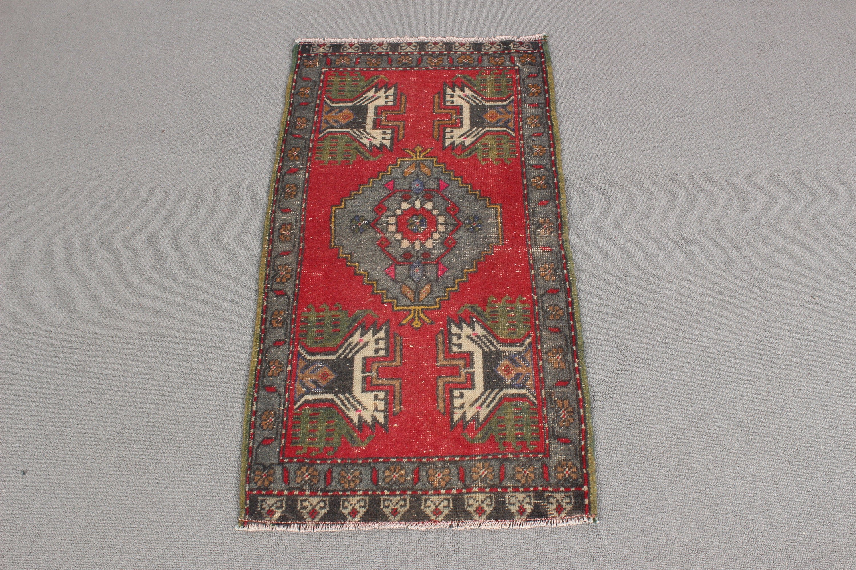 Modern Rug, Vintage Rug, Luxury Rug, Floor Rug, Kitchen Rugs, Small Vintage Rug, Gray  1.7x3.4 ft Small Rug, Turkish Rugs