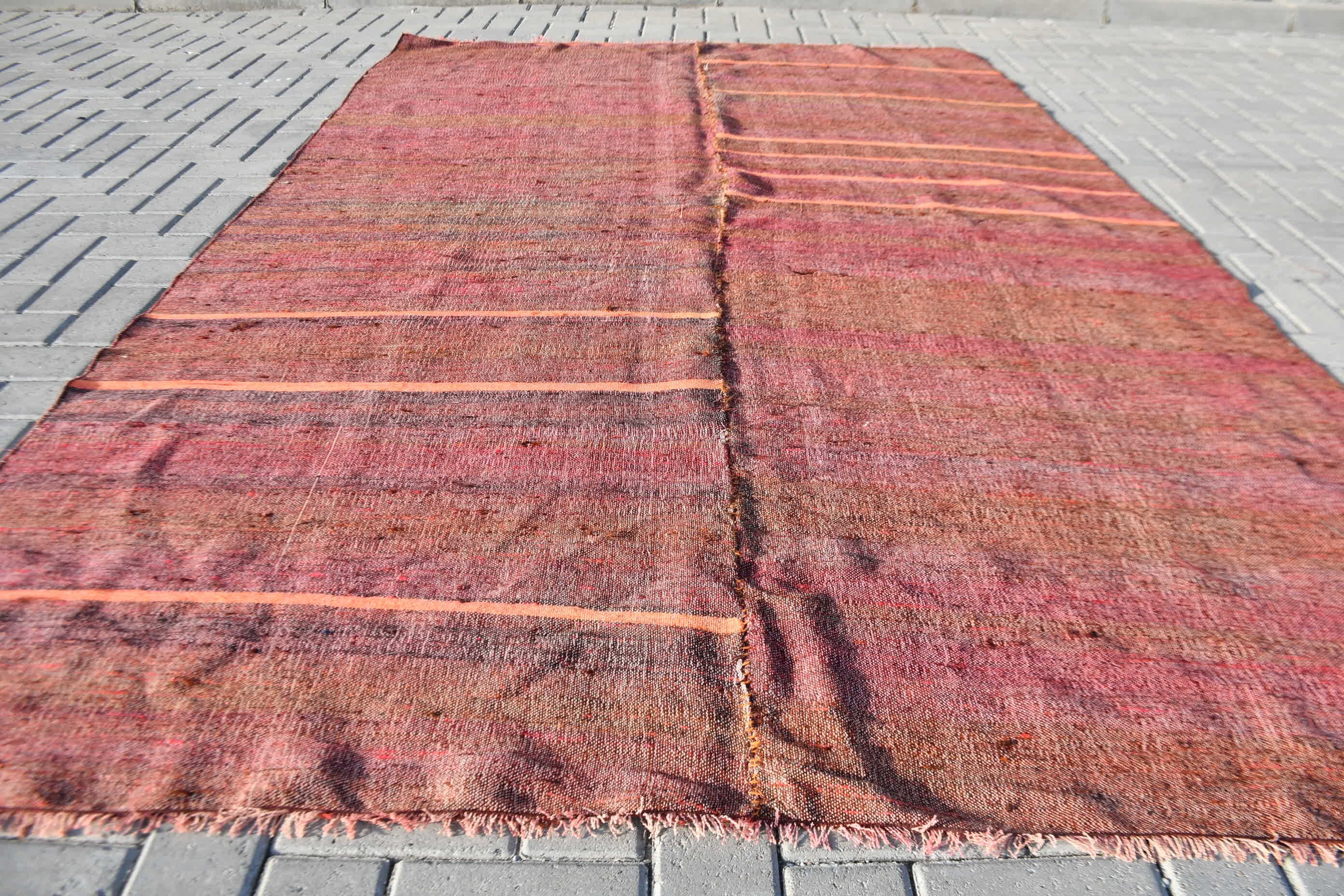 Living Room Rugs, 5.9x9 ft Large Rug, Home Decor Rug, Brown Oushak Rug, Vintage Rug, Turkish Rug, Bedroom Rug, Kilim, Moroccan Rug, Old Rug
