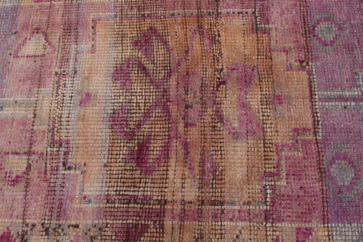 Rugs for Corridor, Oushak Rug, Vintage Rug, Kitchen Rugs, Art Rug, Pink Home Decor Rug, Turkish Rug, 2.7x9.1 ft Runner Rugs, Corridor Rugs