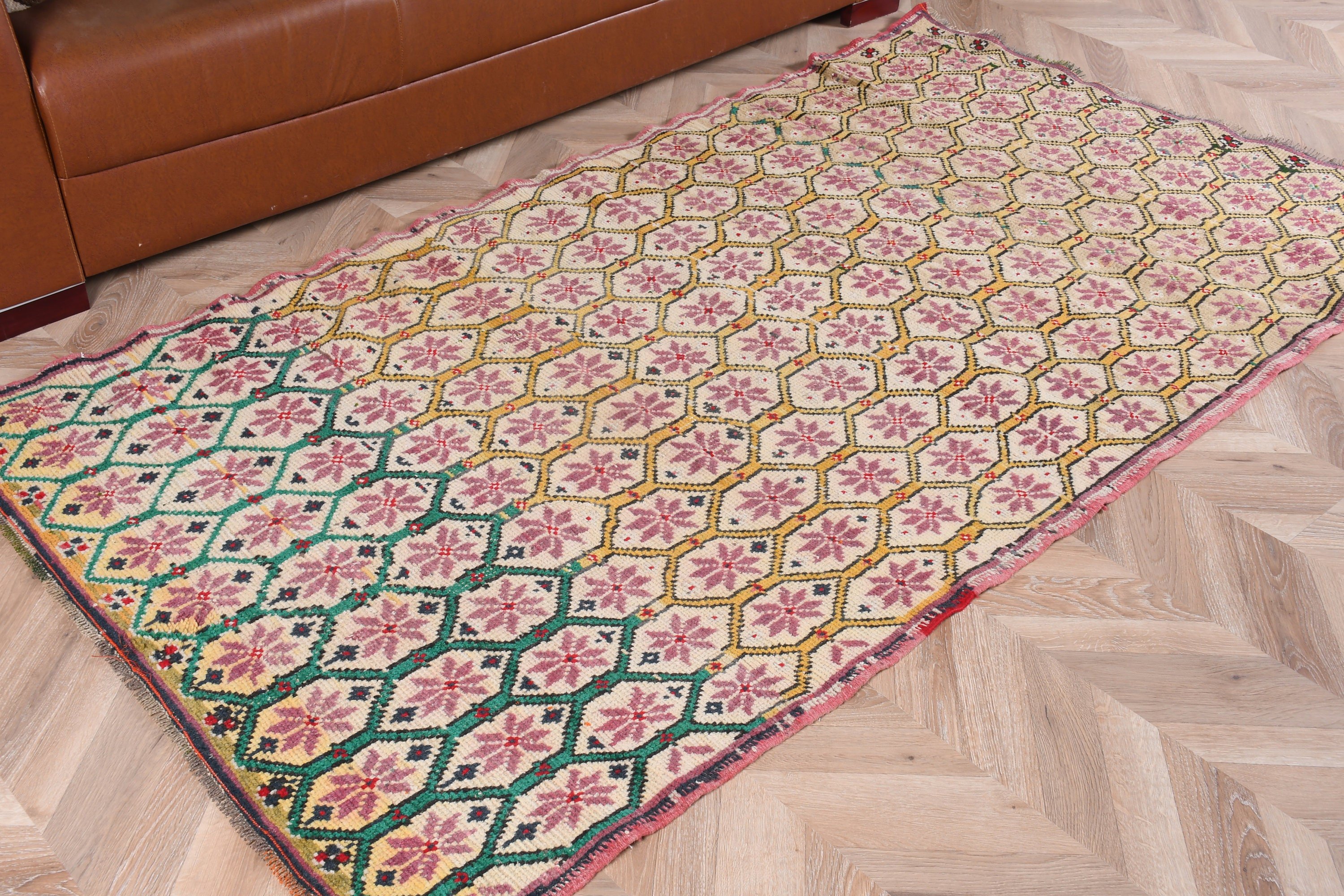 Mutfak Halıları, 3,9x7 ft Alan Halısı, Vintage Halı, Türk Halıları, Fas Halıları, Pembe Mutfak Halısı, Yatak Odası Halıları, Dış Mekan Halısı, Havalı Halı