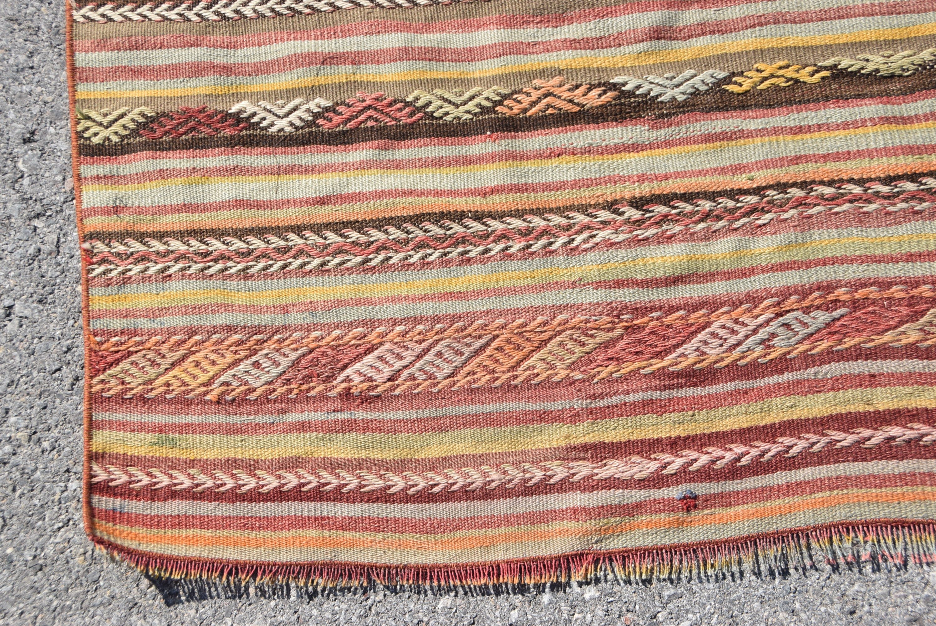 Vintage Halılar, Kırmızı Antika Halı, 4.4x7.5 ft Alan Halısı, Yer Halıları, Türk Halıları, Kilim, Oturma Odası Halısı, Oushak Halısı, Organik Halı, Oryantal Halı