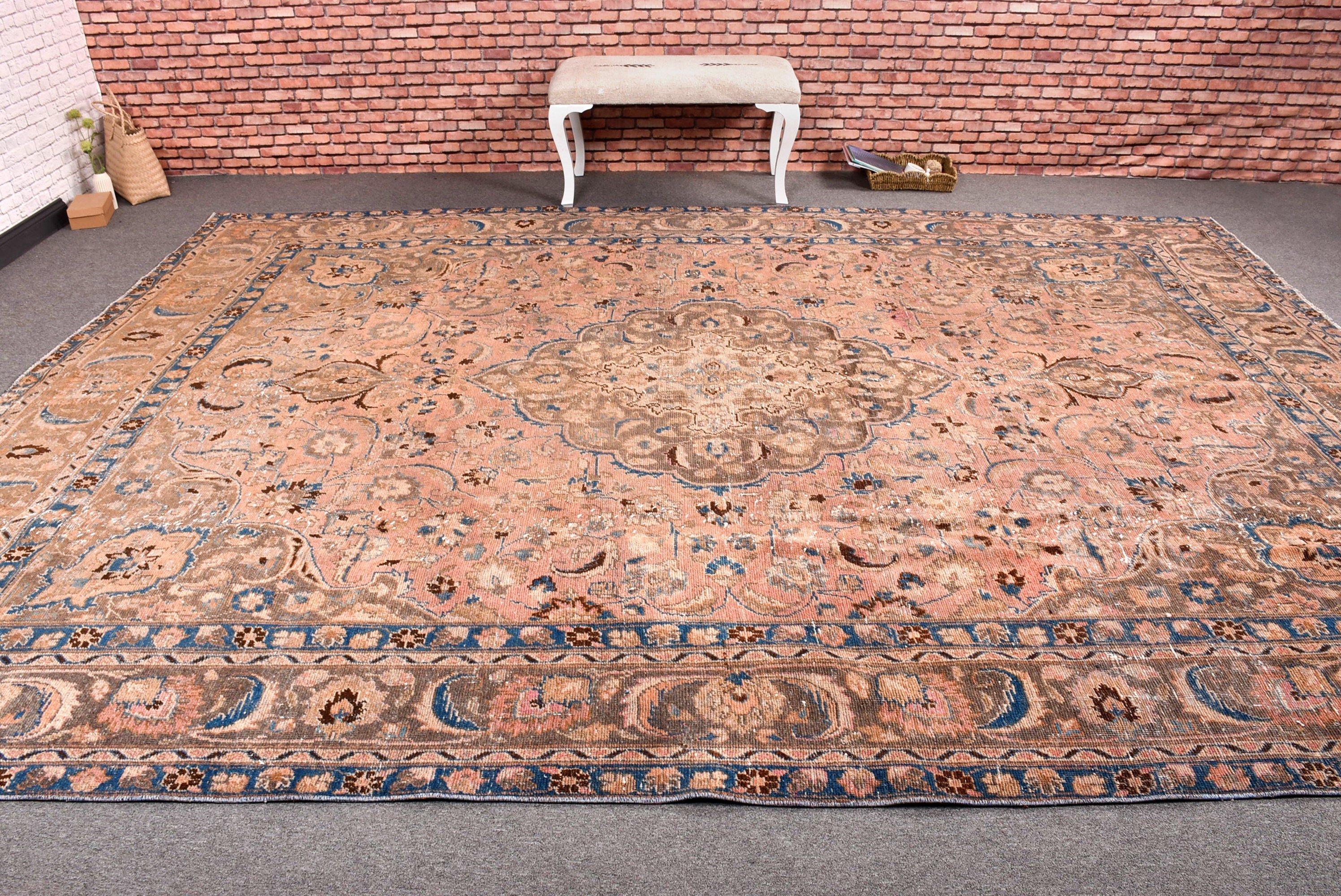 Pembe Yatak Odası Halısı, Türk Halıları, Aztek Halısı, Mutfak Halısı, 9,2x12,5 ft Büyük Boy Halı, Oturma Odası Halıları, Vintage Halı, Yemek Odası Halısı, Boho Halısı