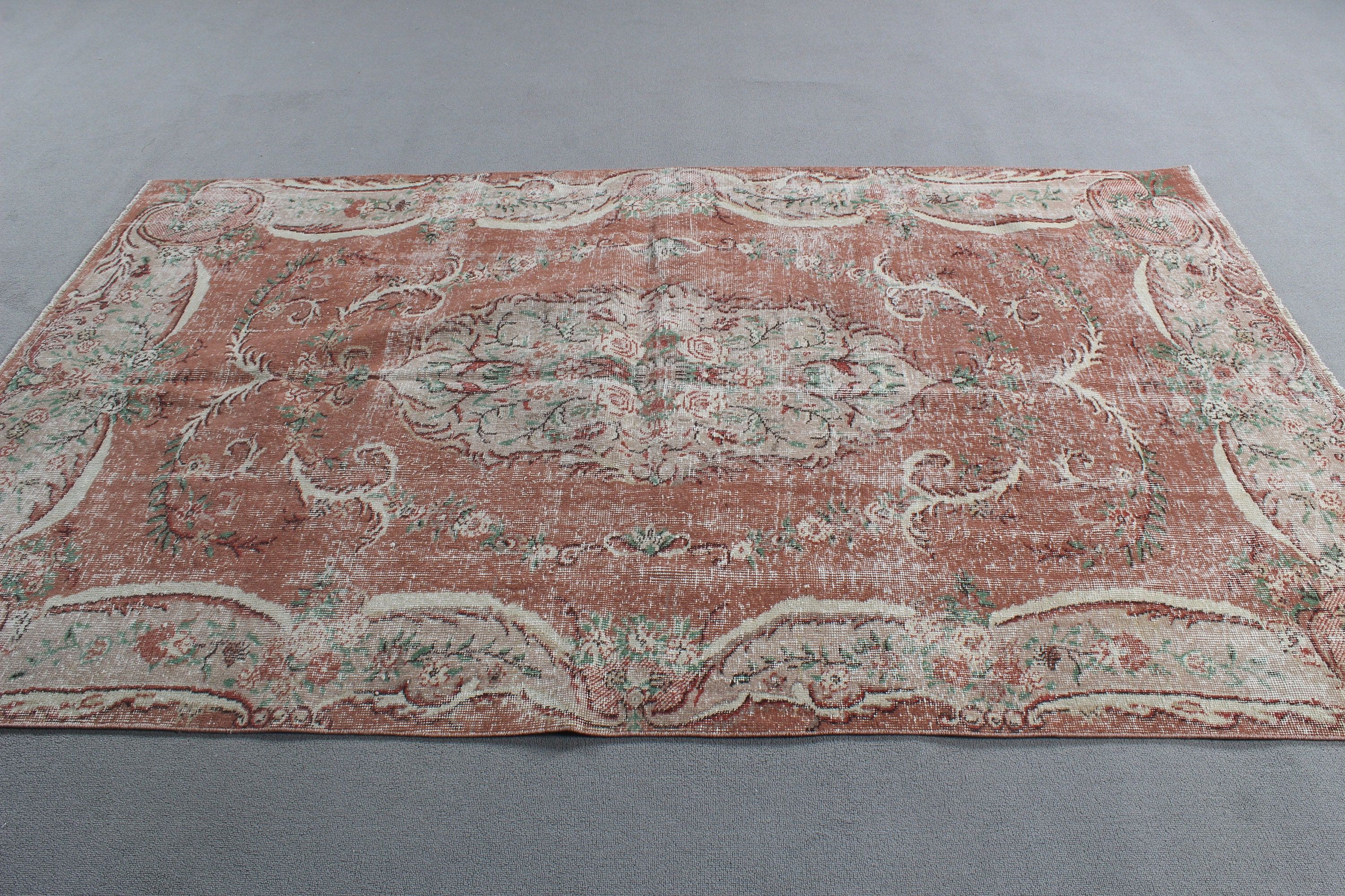 Neutral Rugs, Statement Rug, Bedroom Rug, Rugs for Floor, Turkish Rug, 4.8x7.9 ft Area Rugs, Floor Rug, Vintage Rug, Red Antique Rug