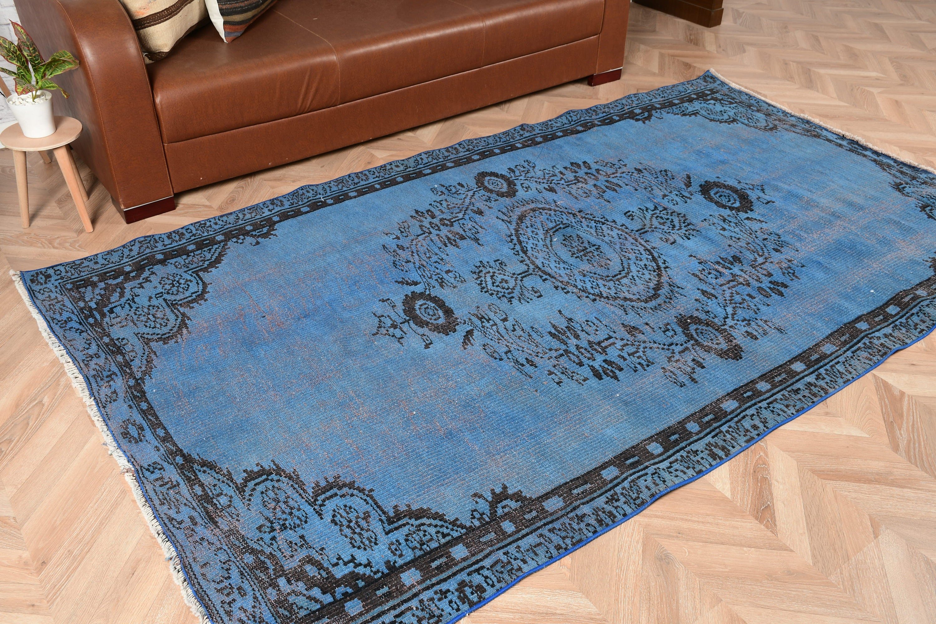 Salon Halı, Mavi Oryantal Halı, Yemek odası Halı, 150x257 cm Salon Halı, Yemek odası Halı, Yemek odası Halı, Nostaljik Halı, Antik Halı