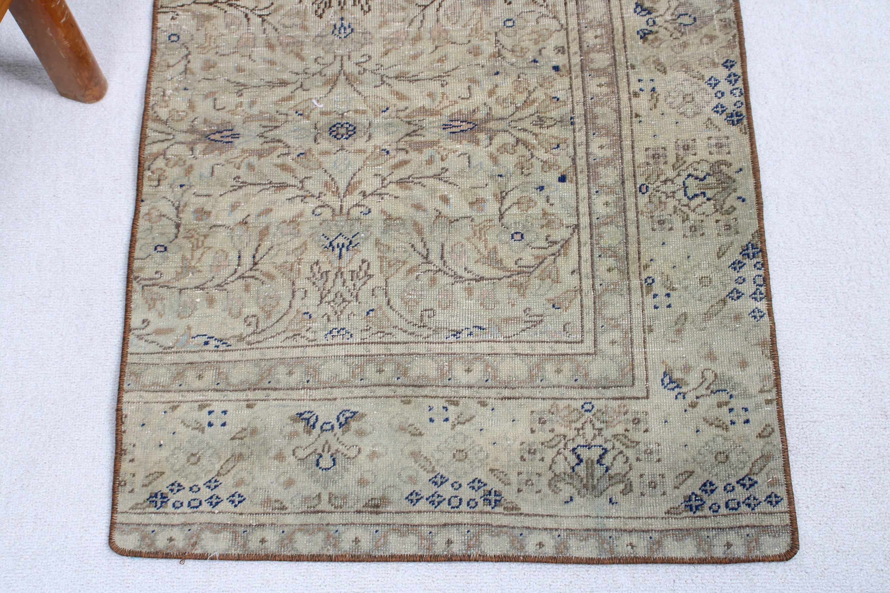 Araba Paspasları için Halılar, Vintage Halı, 2x3,6 ft Küçük Halılar, Yeşil Mutfak Halıları, Duvara Asılı Halılar, Banyo Halısı, Boho Halısı, Türk Halısı, Modern Halı