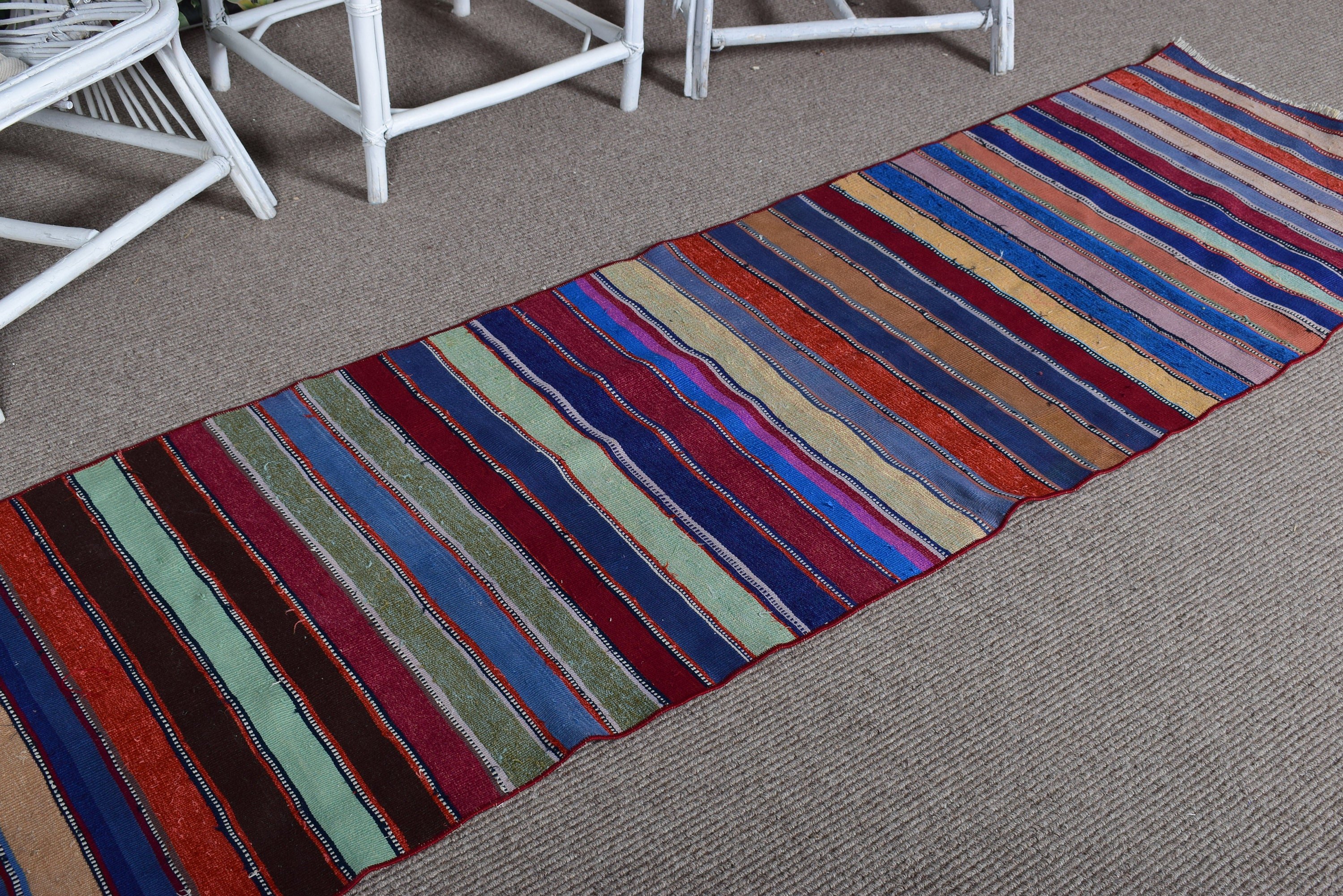 Merdiven Halıları, 2.3x7.5 ft Yolluk Halıları, Uzun Yolluk Halıları, Mavi El Dokuma Halılar, Yatak Odası Halıları, Lüks Halılar, Kilim, Türk Halısı, Vintage Halılar