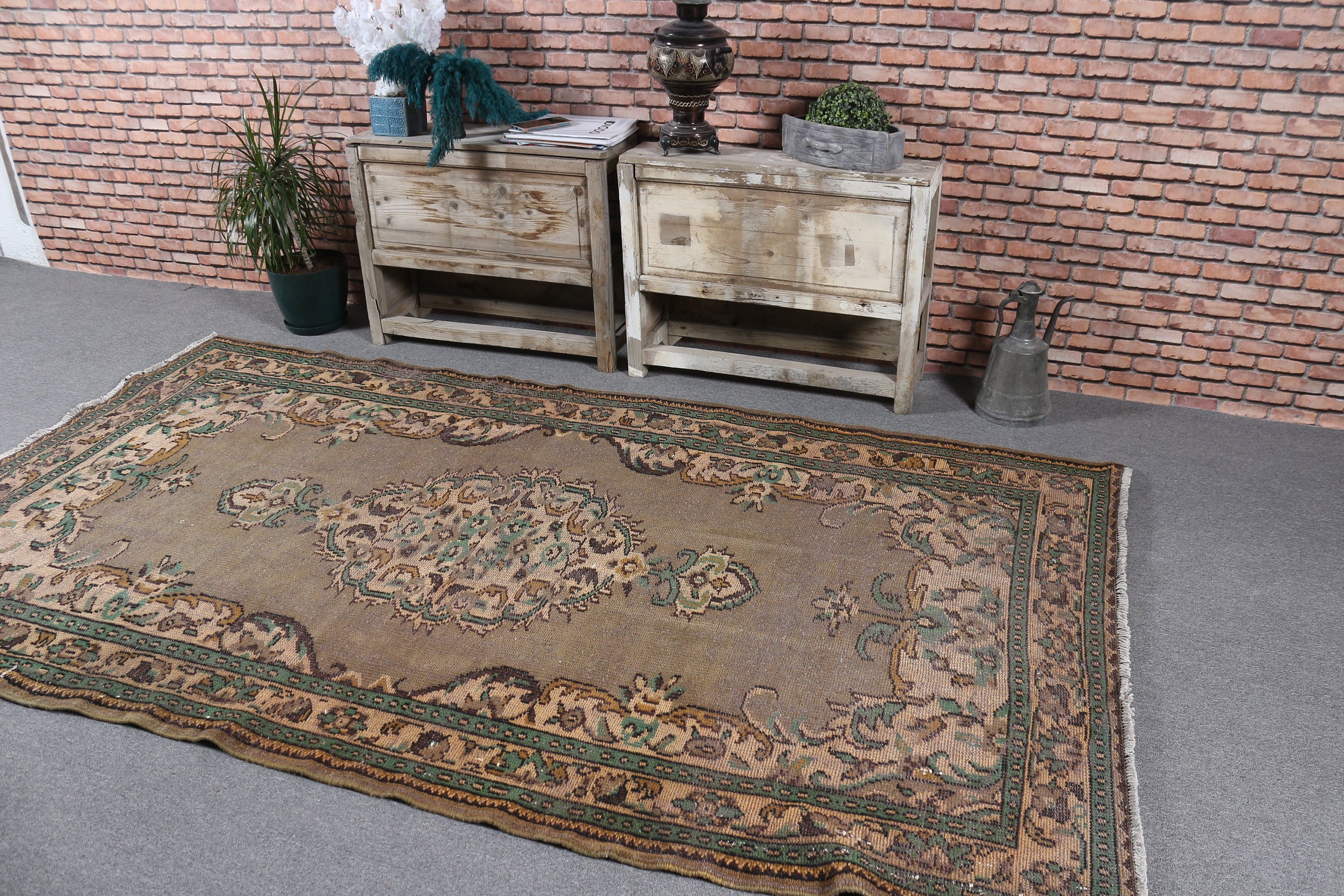 4.8x8.9 ft Large Rugs, Cool Rugs, Anatolian Rug, Brown Oriental Rug, Turkish Rugs, Dining Room Rugs, Living Room Rugs, Vintage Rugs