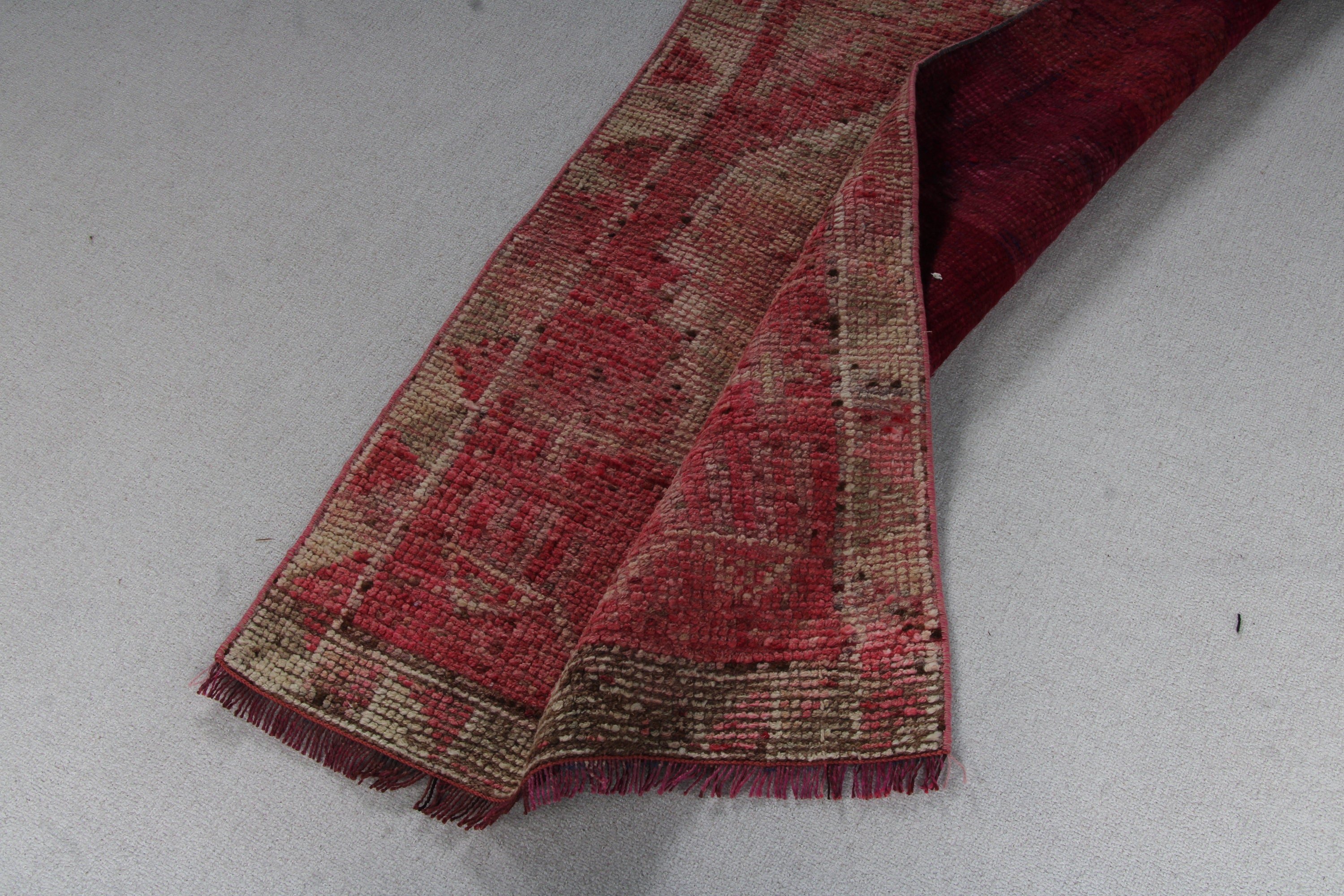 2.6x9.2 ft Runner Halı, Pembe Mutfak Halıları, Vintage Halılar, Oryantal Halılar, Beni Ourain Runner Halı, Koridor Halısı, Türk Halıları, Yatak Odası Halısı