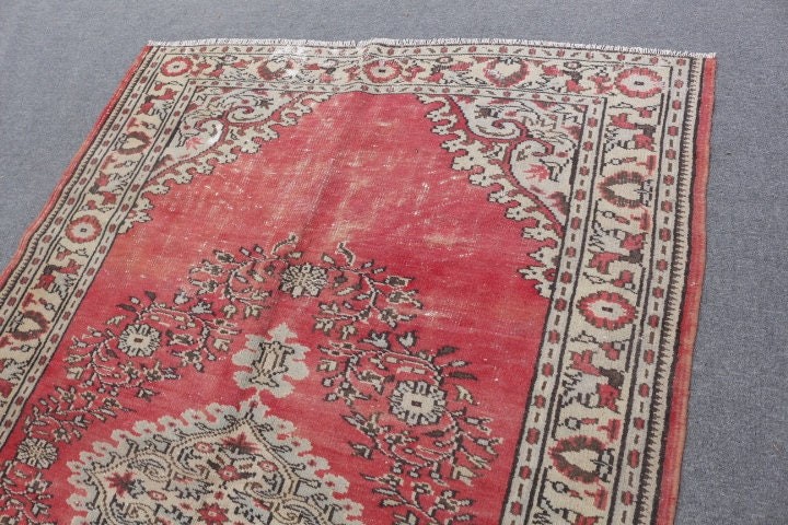 Rugs for Bedroom, Red Anatolian Rug, Vintage Rug, Salon Rug, Bedroom Rug, Oriental Rug, 5.5x8.7 ft Large Rug, Turkish Rugs