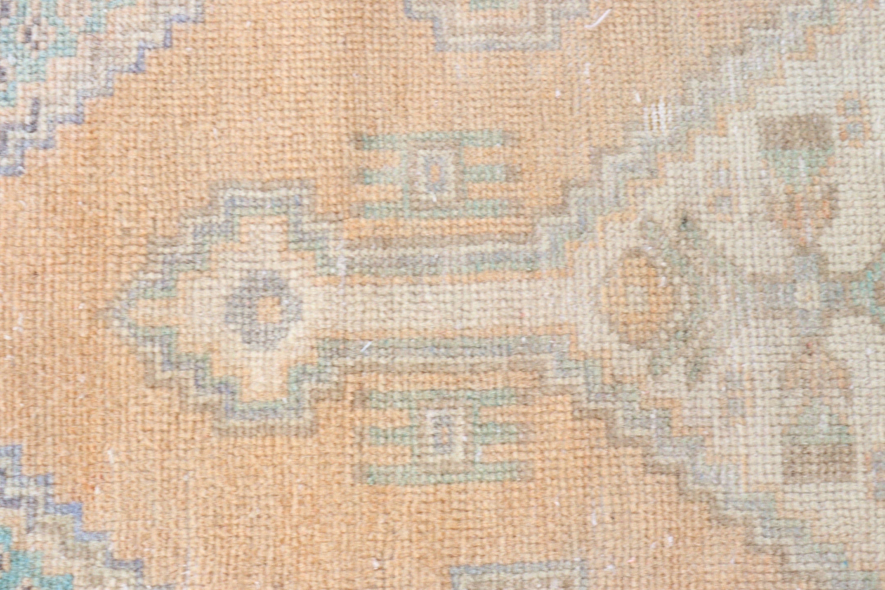 Beige Geometric Rug, Vintage Rug, Wall Hanging Rugs, Small Area Rug, 1.5x3.2 ft Small Rugs, Turkish Rugs, Geometric Rugs