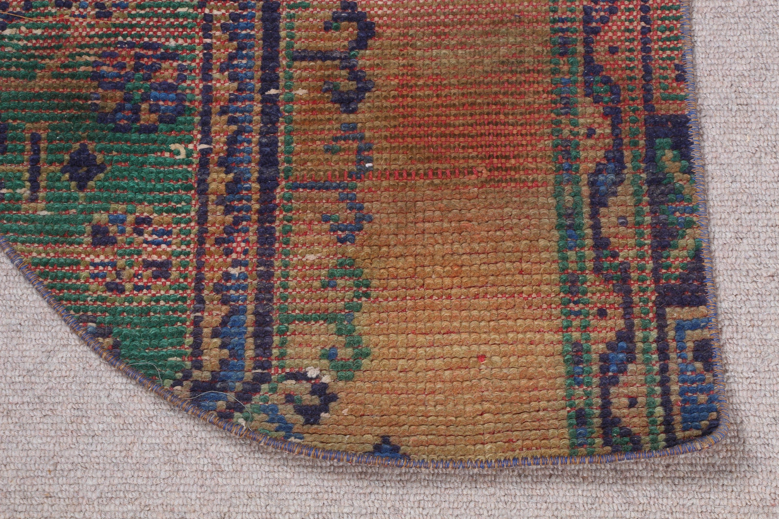 Hand Woven Rug, Kitchen Rug, Door Mat Rug, Turkish Rugs, Green Moroccan Rug, Wool Rug, Wall Hanging Rug, Vintage Rug, 2.5x1.5 ft Small Rug