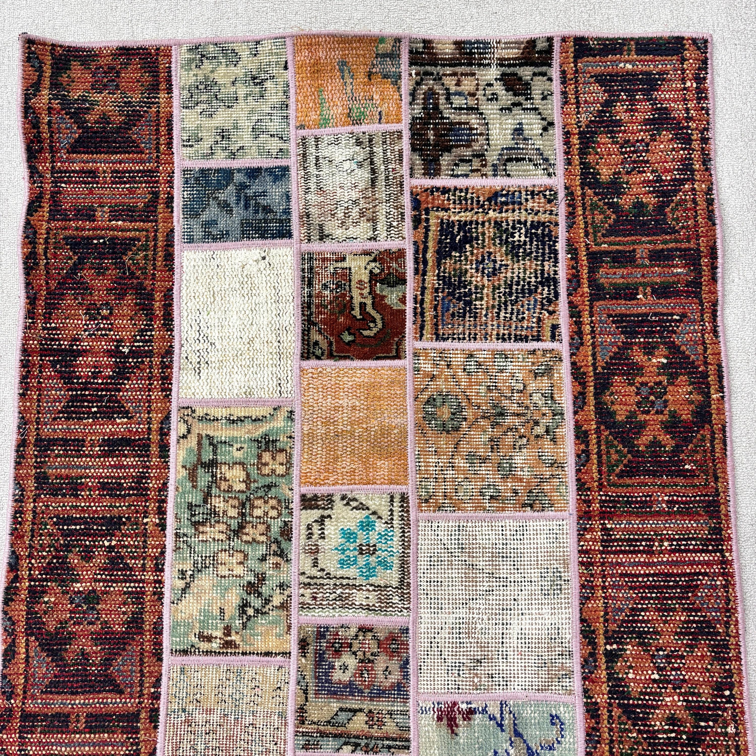 Yer Halıları, 2,8x5,3 ft Küçük Halı, Türk Halıları, Açıklama Halıları, Geometrik Halı, Yatak Odası Halıları, Turuncu Soğuk Halılar, Vintage Halı, Küçük Alan Halıları