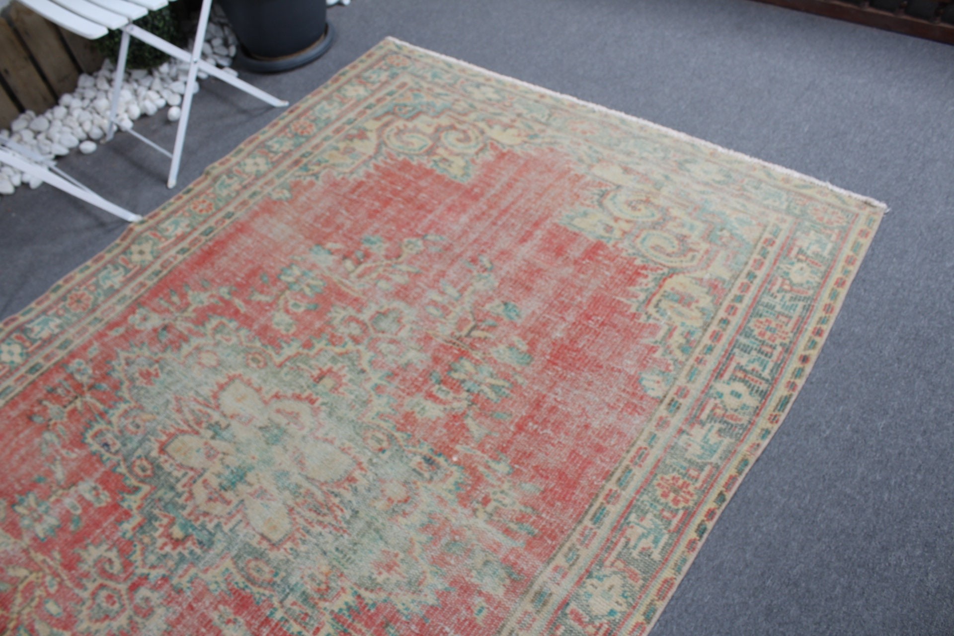 Turkish Rug, Anatolian Rug, Salon Rug, Red Kitchen Rugs, 5.3x8 ft Large Rug, Wool Rug, Rugs for Dining Room, Bedroom Rugs, Vintage Rug