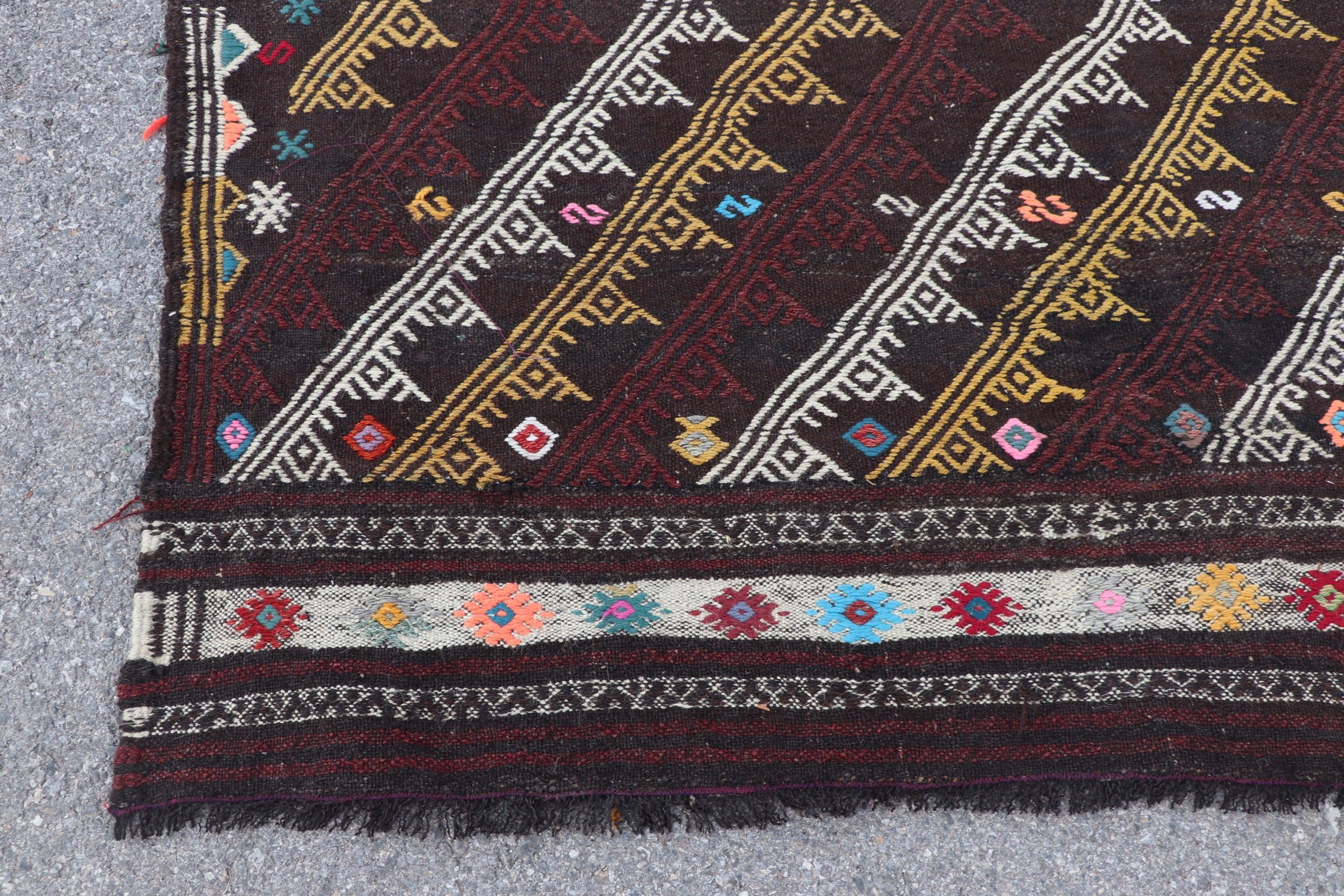 Kahverengi Yatak Odası Halıları, Vintage Halı, Yer Halısı, 6.8x11 ft Büyük Boy Halı, Kilim, Oturma Odası Halısı, Oryantal Halı, Salon Halısı, Yün Halısı, Türk Halısı