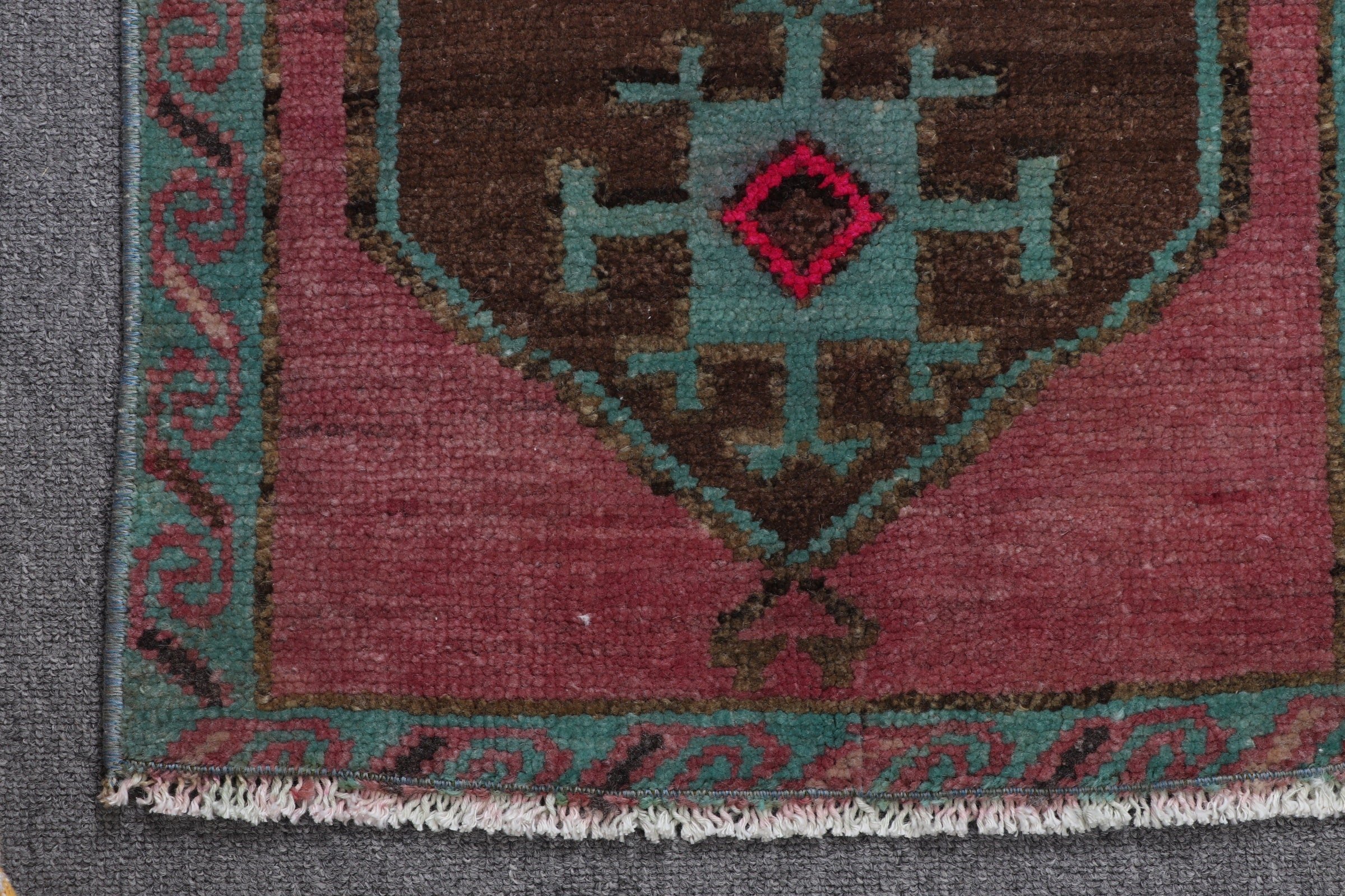 Turkish Rug, 1.5x2.8 ft Small Rug, Bath Rug, Home Decor Rugs, Kitchen Rug, Vintage Rugs, Rugs for Kitchen, Brown Floor Rugs, Bedroom Rugs