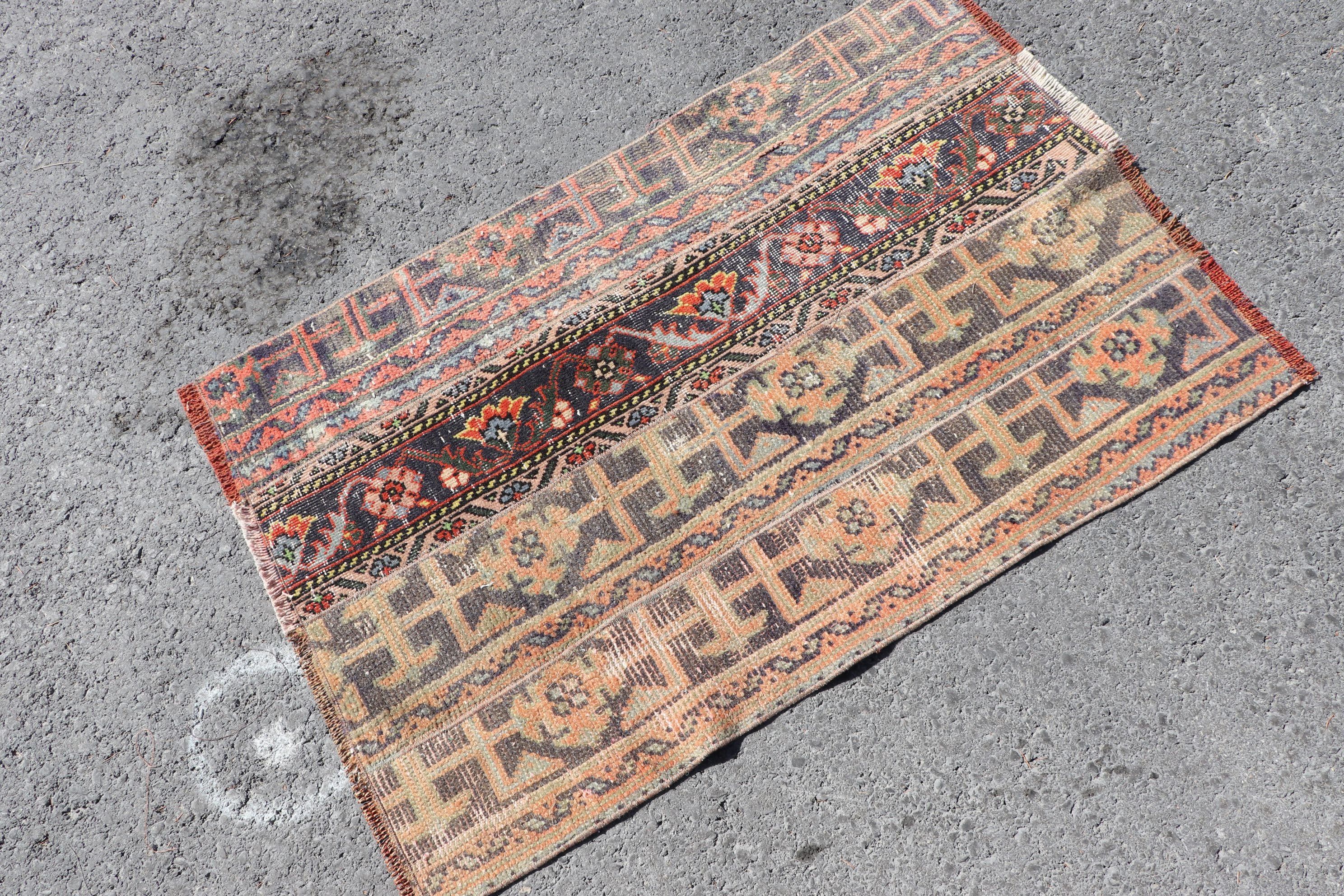 Office Rug, Orange  2.3x3.5 ft Small Rugs, Rugs for Nursery, Turkish Rug, Vintage Rug, Cool Rug, Bath Rug, Wool Rug, Entry Rug