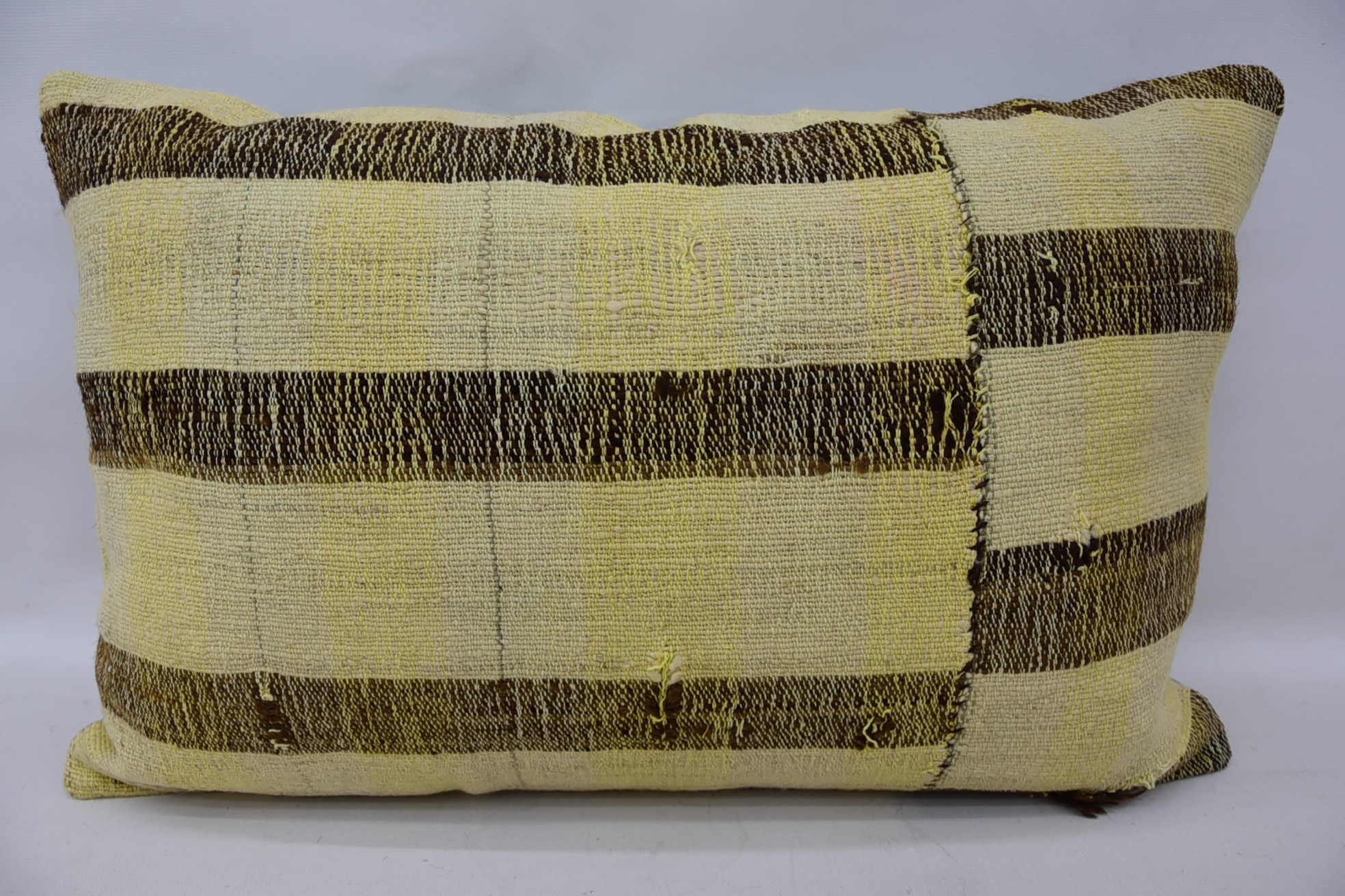 Kilim Cushion Sham, Seat Cushion Case, Antique Pillows, Turkish Kilim Pillow, Oriental Pillow, 16"x24" Beige Cushion Case