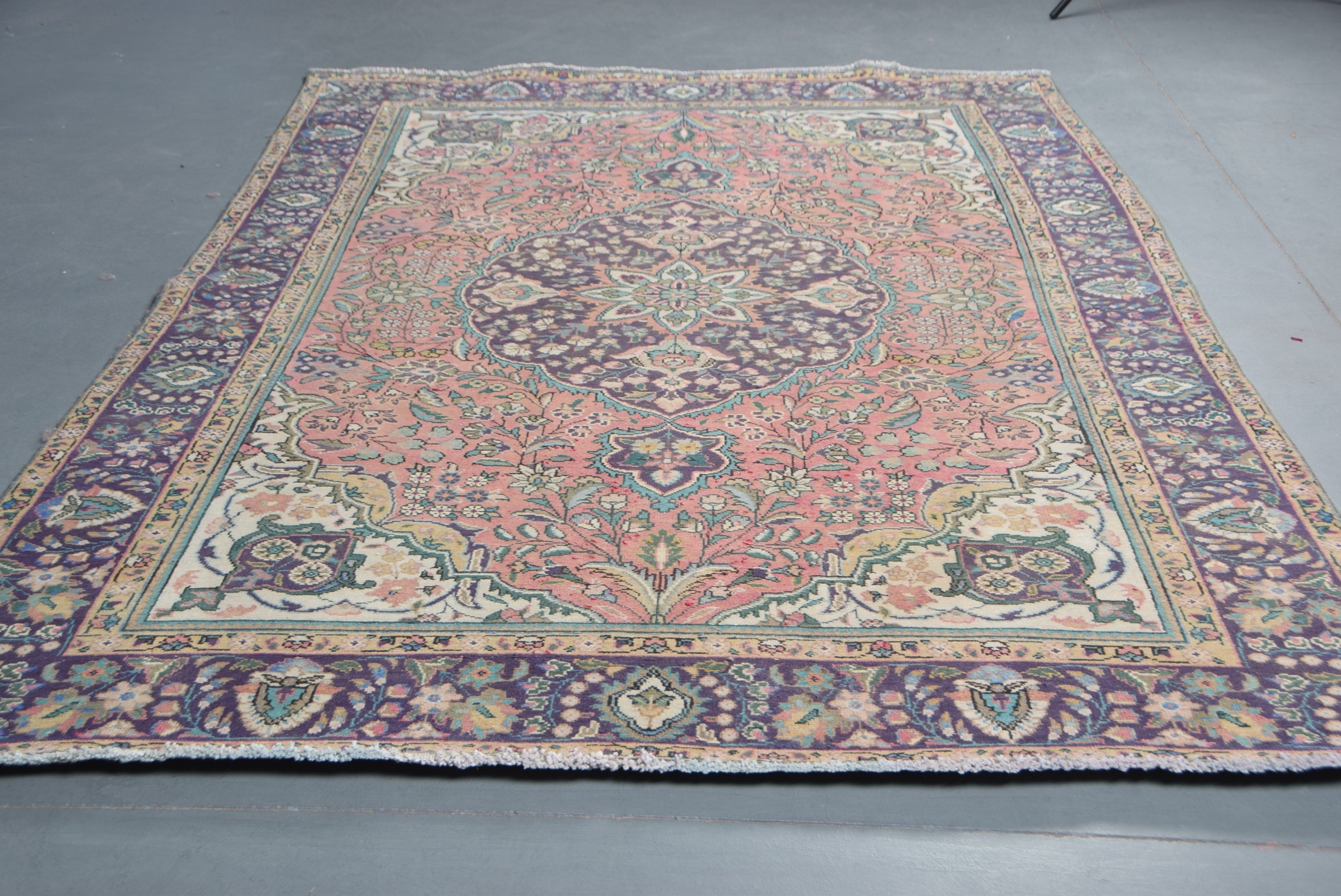 Yatak Odası Halısı, 6.2x9.6 ft Büyük Halılar, Türk Halısı, Pembe Fas Halısı, Fas Halıları, Ev Dekor Halıları, Vintage Halı, Yemek Odası Halıları, Soluk Halı