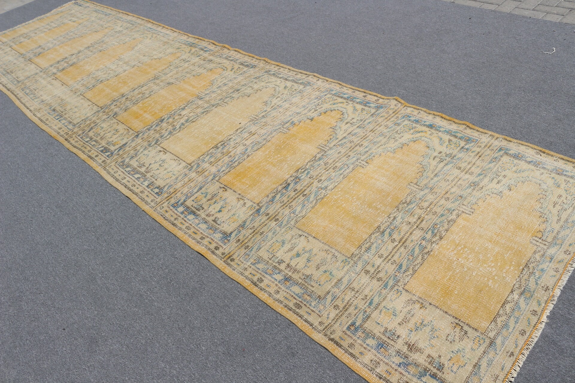 Corridor Rugs, Orange Wool Rug, 4x15.7 ft Runner Rugs, Vintage Rug, Kitchen Rugs, Turkish Rug, Bedroom Rug, Rugs for Runner, Muted Rug