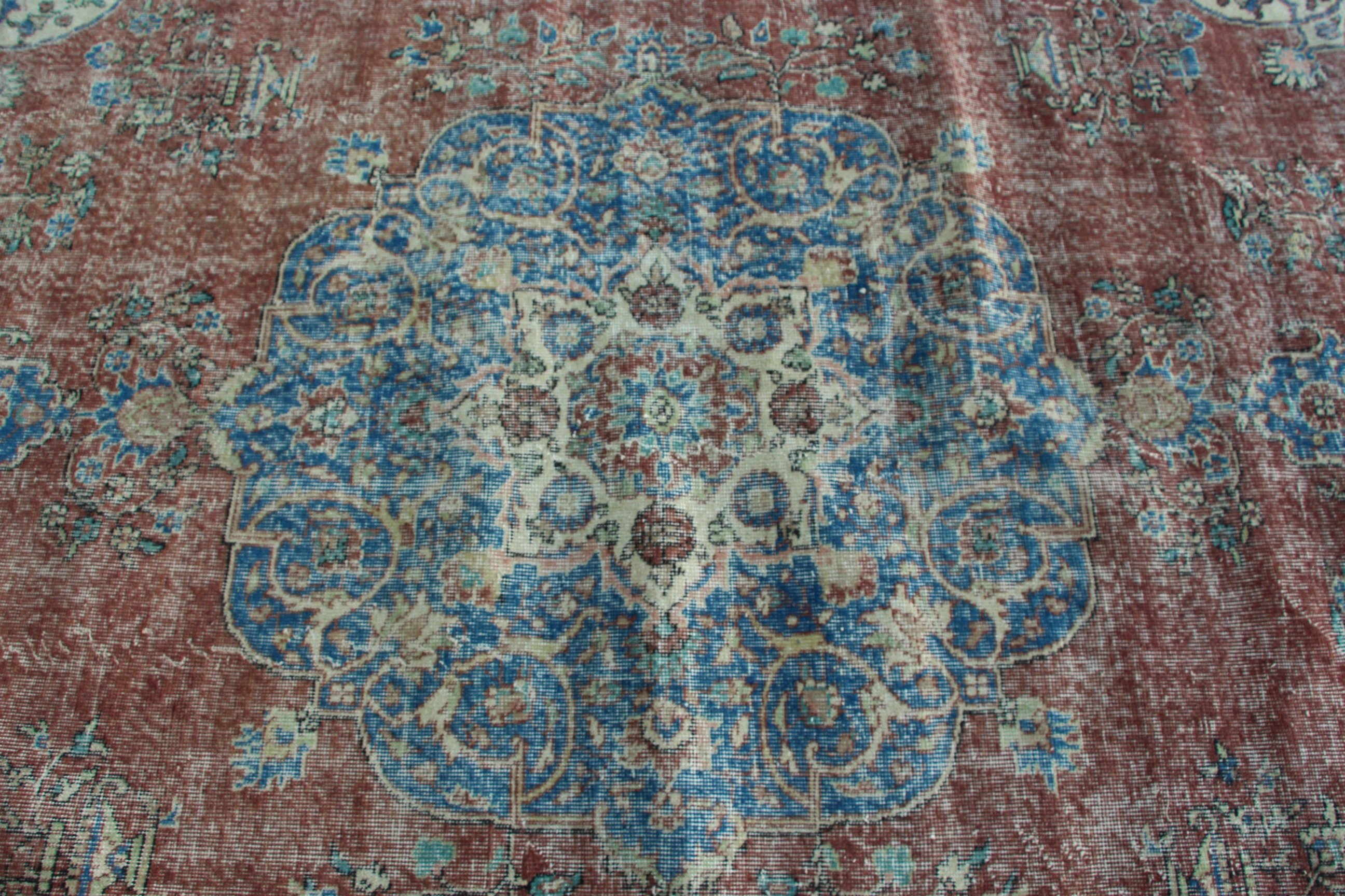 Büyük Boy Vintage Halı, Vintage Halılar, Kırmızı Lüks Halı, El Dokuma Halılar, 8.2x11.2 ft Büyük Boy Halı, Antika Halı, Türk Halısı, Salon Halısı