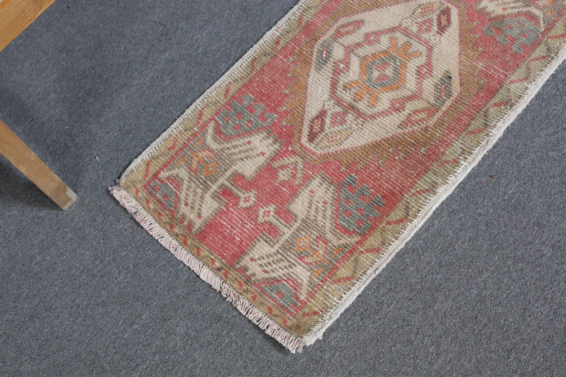 Bath Rugs, 1.5x3.1 ft Small Rug, Turkish Rug, Bedroom Rug, Vintage Rug, Rugs for Entry, Door Mat Rugs, Red Oriental Rug, Art Rug, Wool Rugs