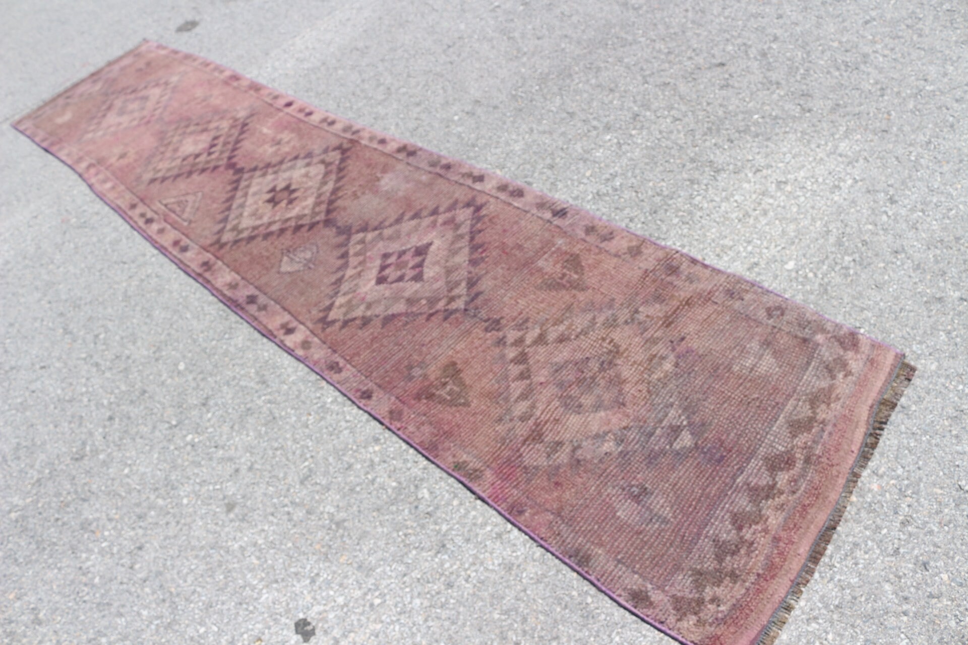 Aesthetic Rug, Oushak Rugs, Hallway Rug, Rugs for Corridor, Bedroom Rug, Brown Oushak Rug, Vintage Rug, Turkish Rug, 2.4x11.6 ft Runner Rug