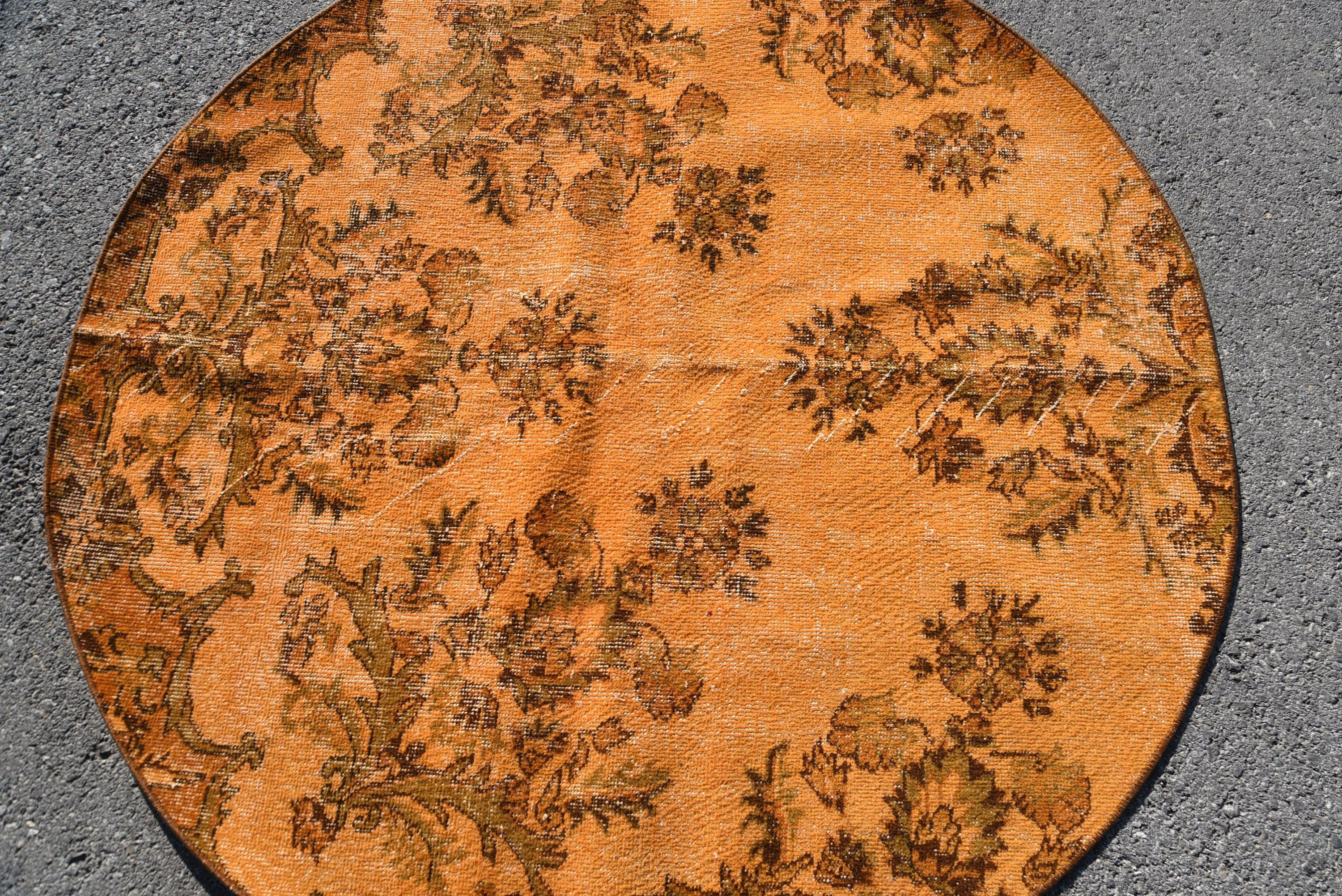 Living Room Rug, Anatolian Rugs, Vintage Rug, Turkish Rug, Floor Rug, Rugs for Kitchen, 5x5 ft Area Rug, Indoor Rug, Distressed Rugs