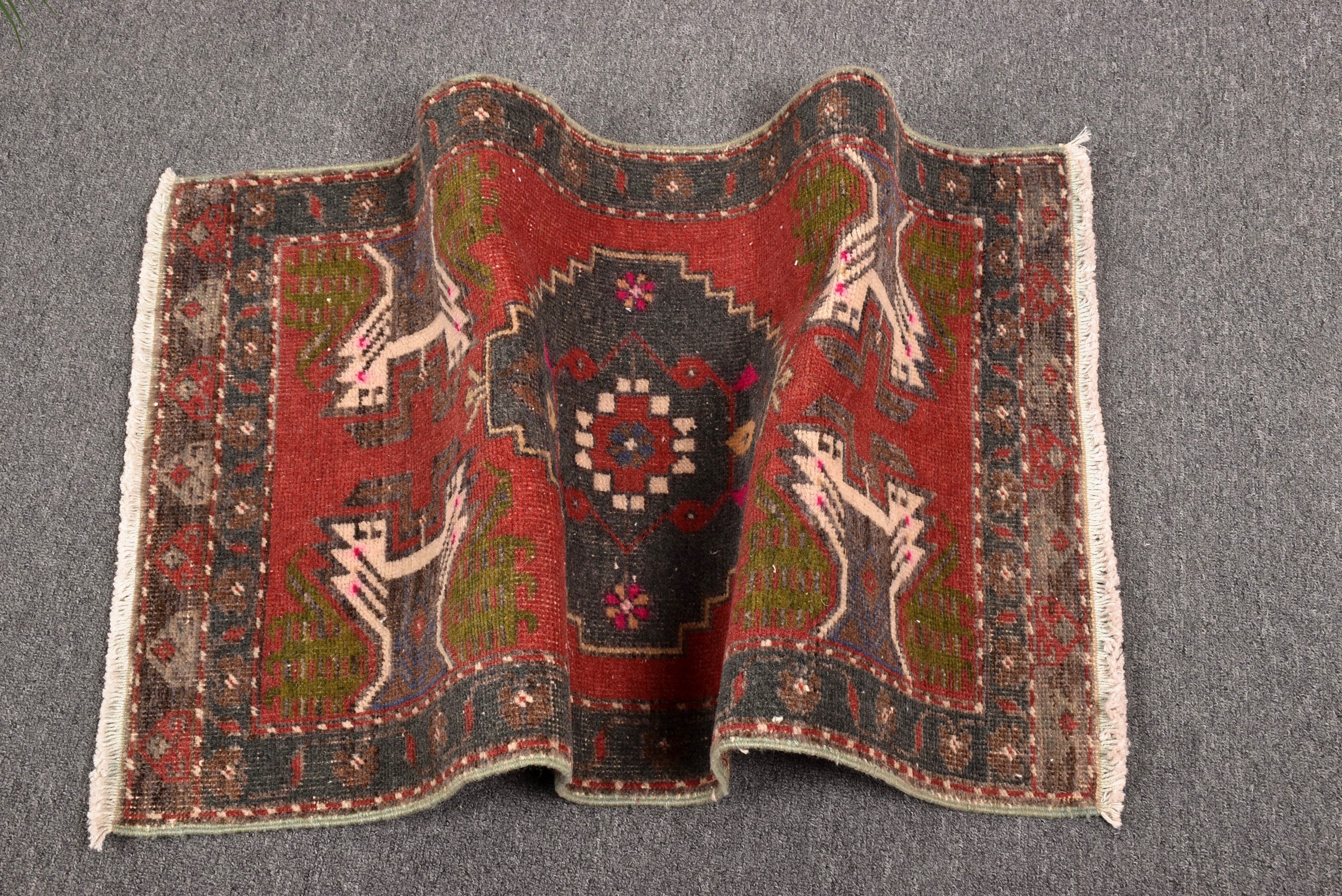 Vintage Halı, Kapı Paspas Halısı, Tribal Halı, 1.8x3.1 ft Küçük Halılar, Modern Halı, Kırmızı Antika Halı, Küçük Alan Halıları, Türk Halısı, Ev Dekor Halısı